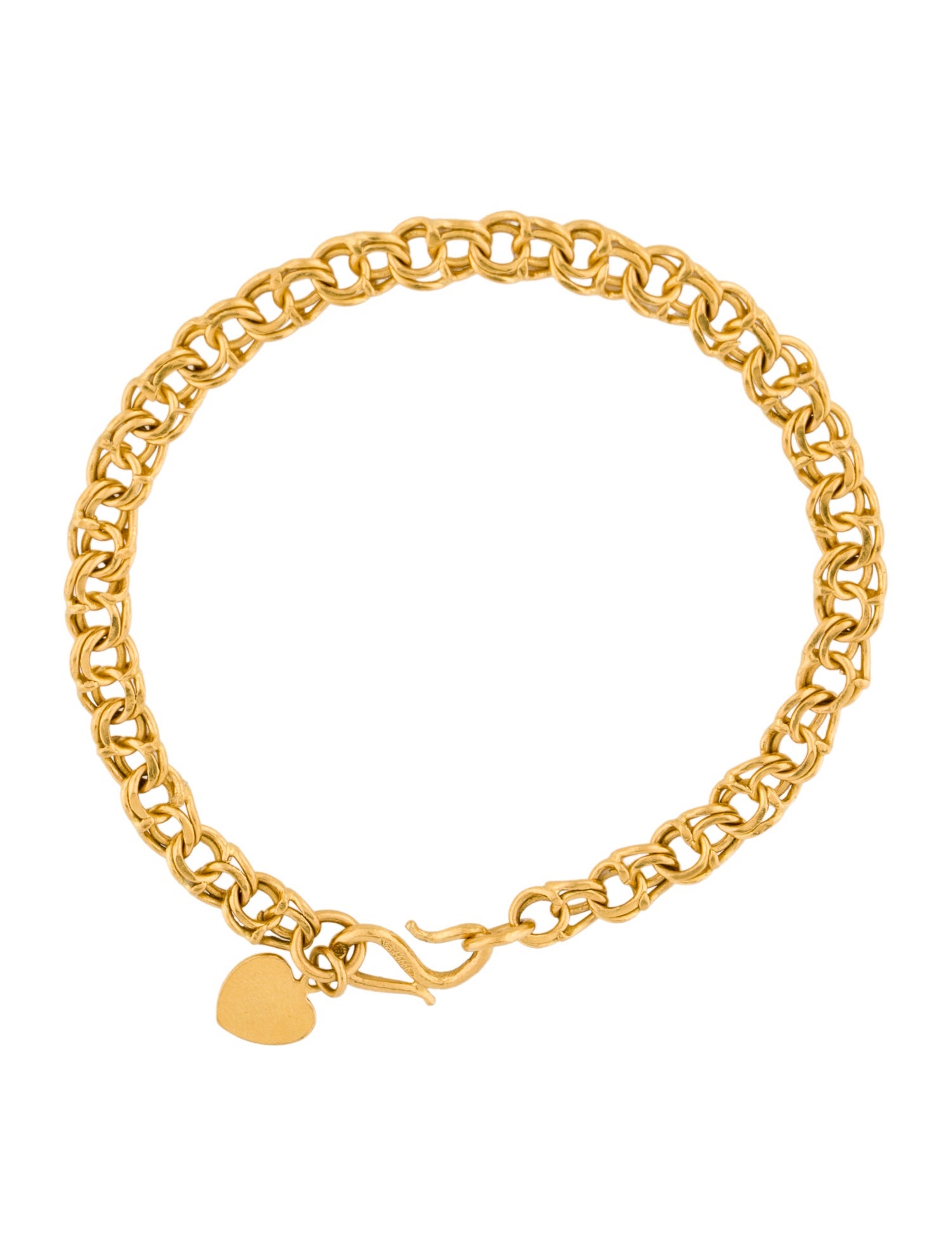 Bracelet 24K Heart Charm Link