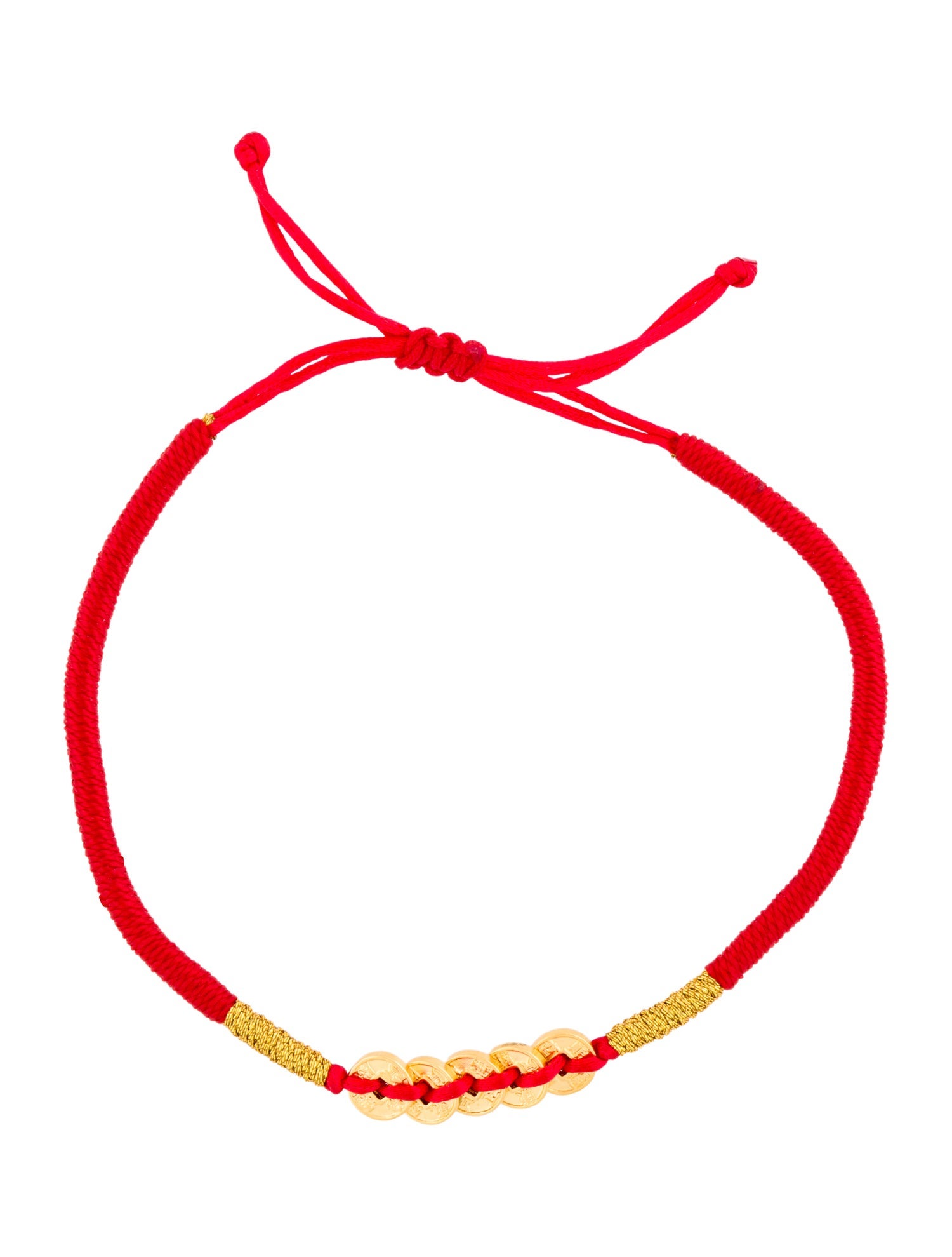 Bracelet 24K Coin Charm Cord