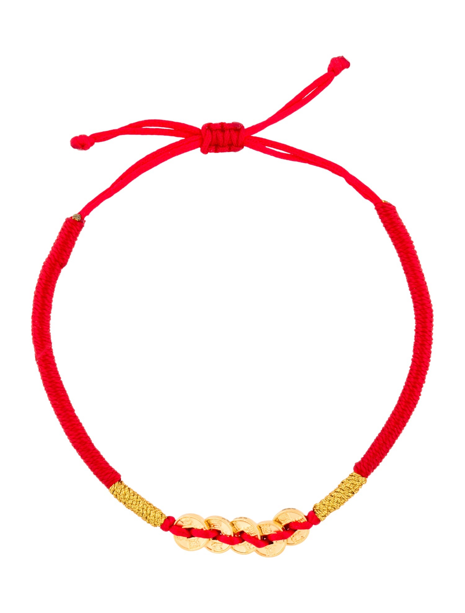 Bracelet 24K Coin Charm Cord