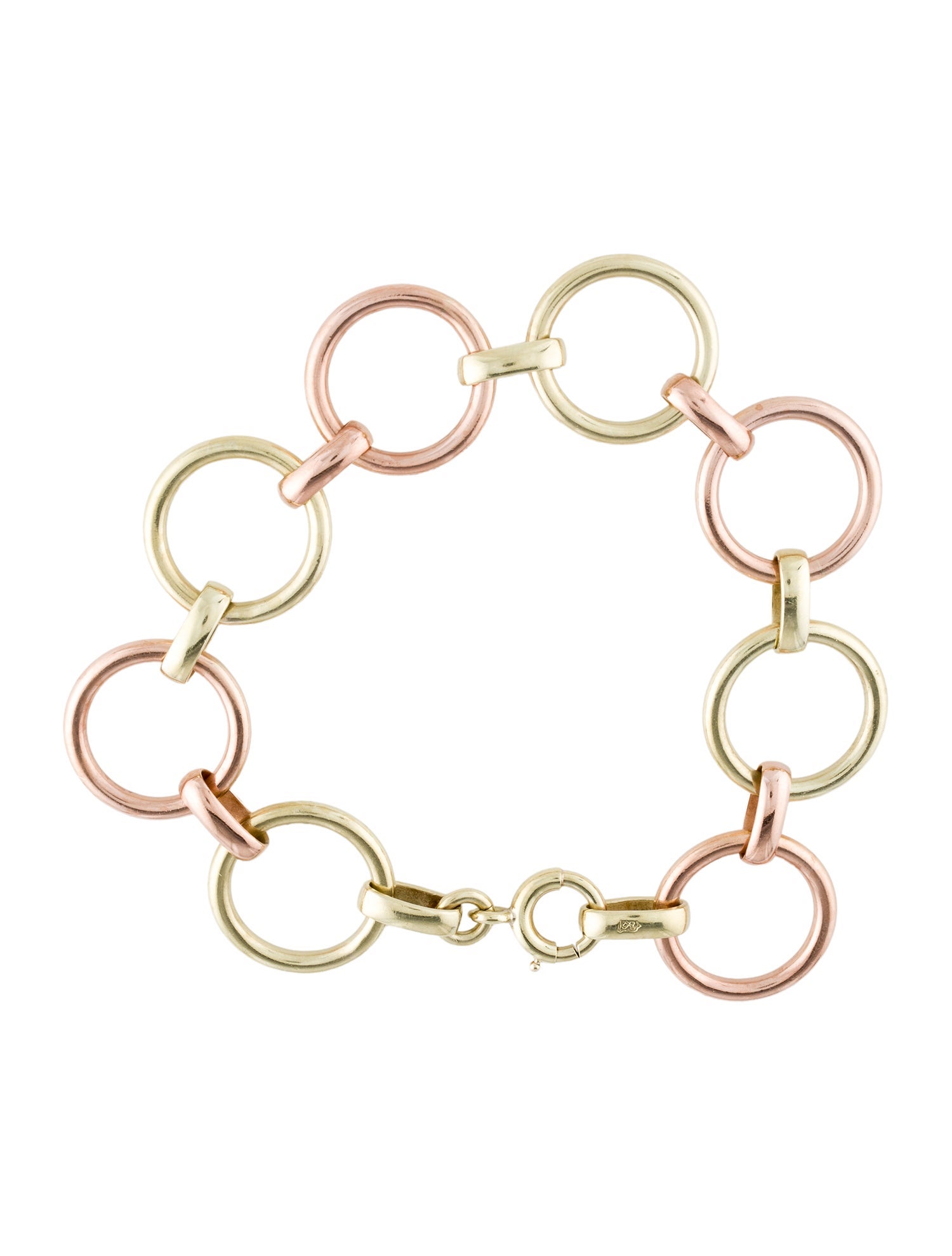 Bracelet 14K Two-Tone Circle Link
