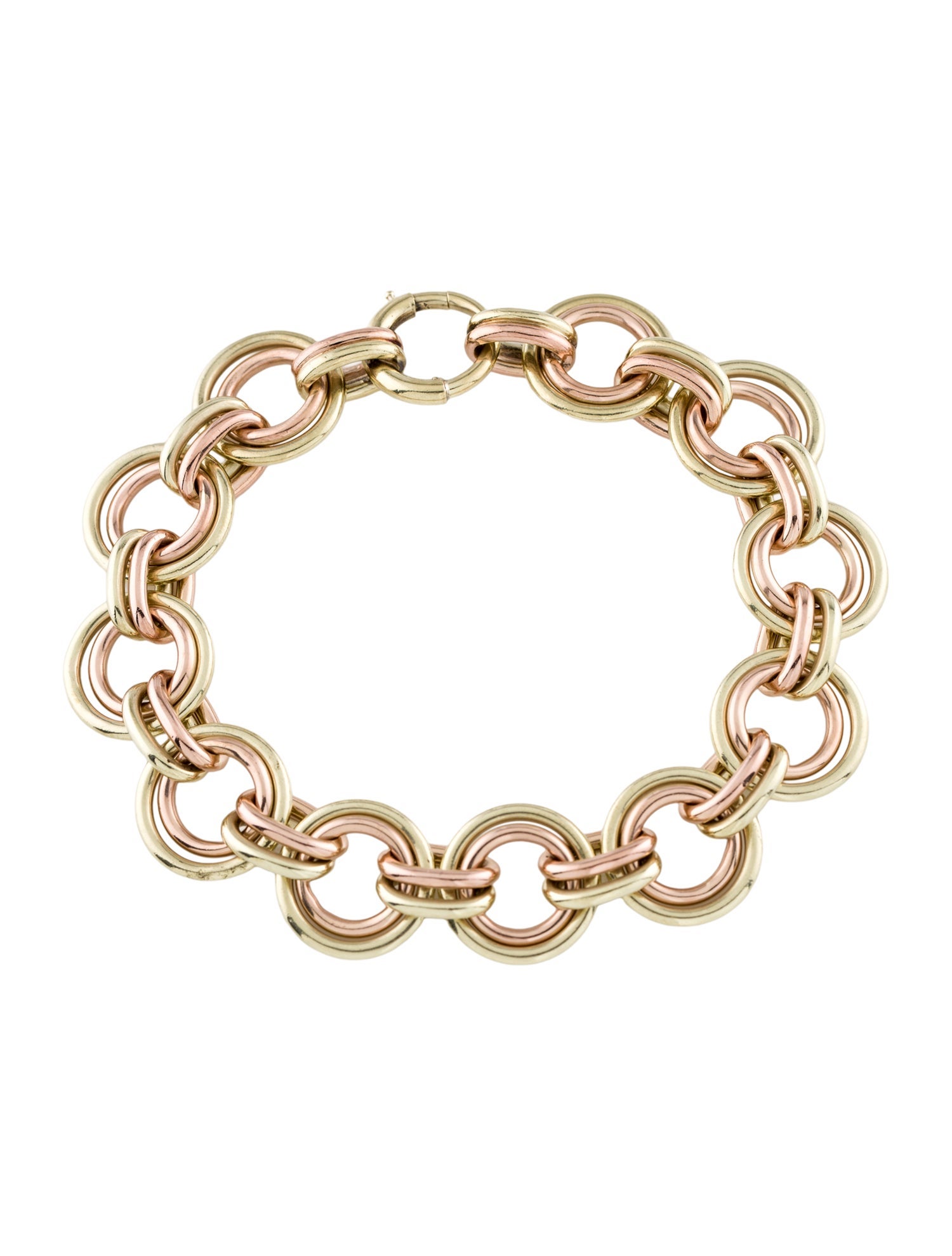 Bracelet 14K Two-Tone Circle Link