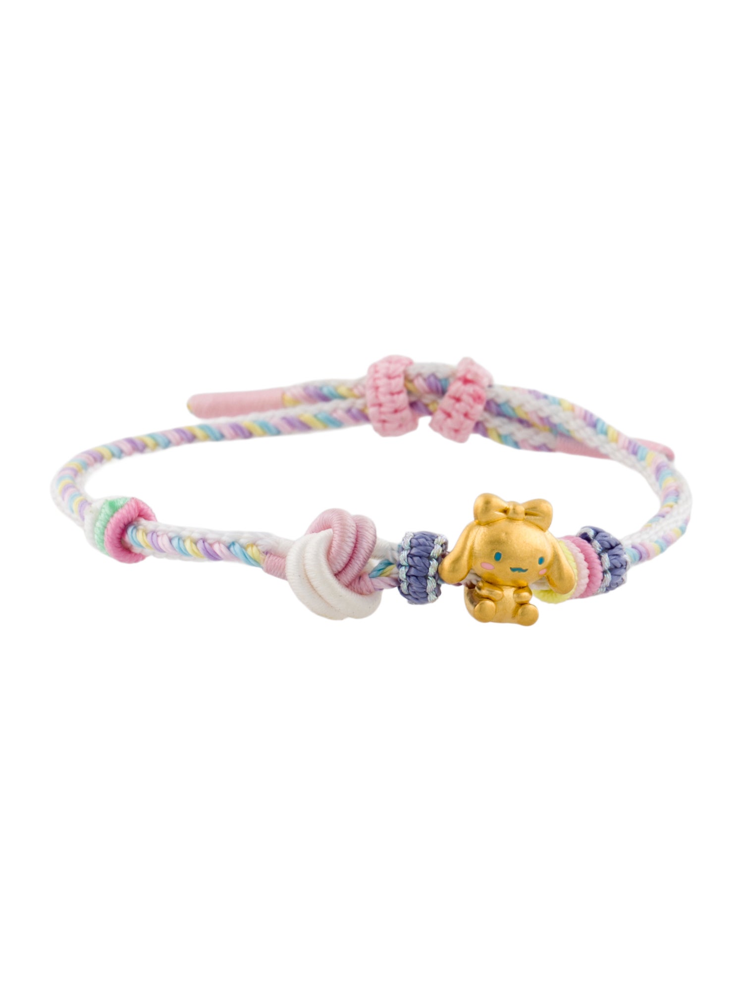 Bracelet 24k Bunny Charm Adjustable Cord Bracelet