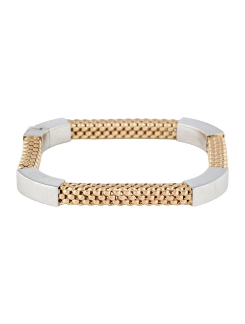 Bracelet 14K Two-Tone Rectangular Bangle