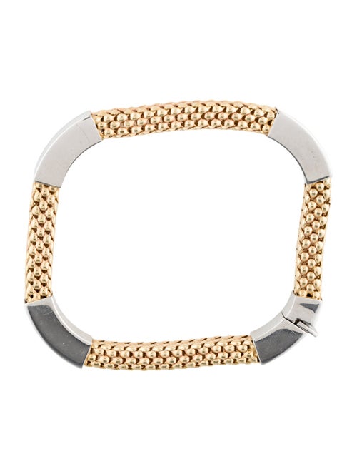 Bracelet 14K Two-Tone Rectangular Bangle