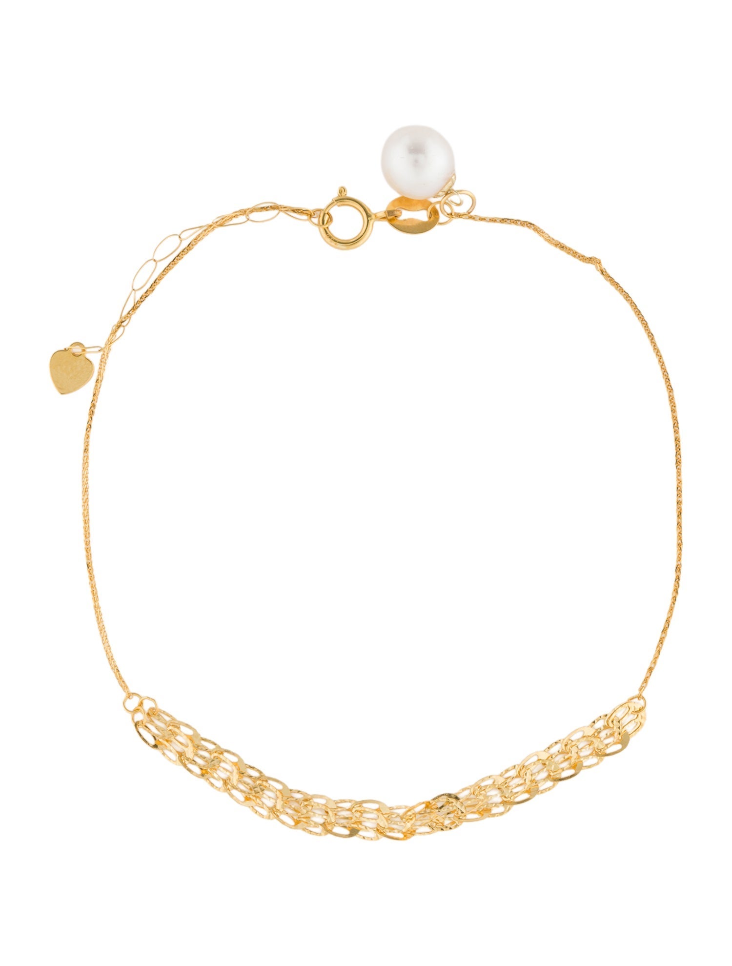 Bracelet 18K Pearl Mesh Link