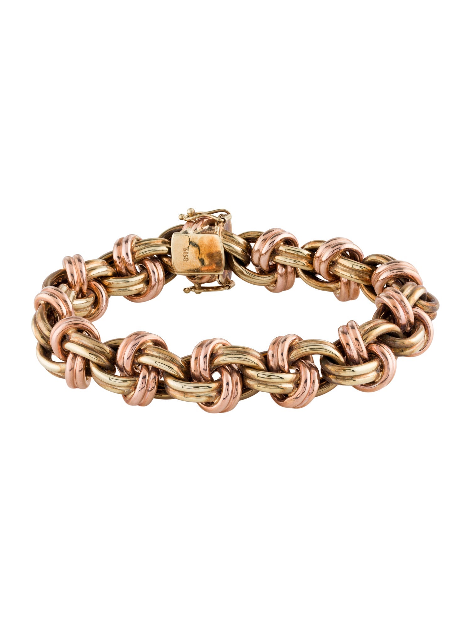 Bracelet 14K Two-Tone Knot Link