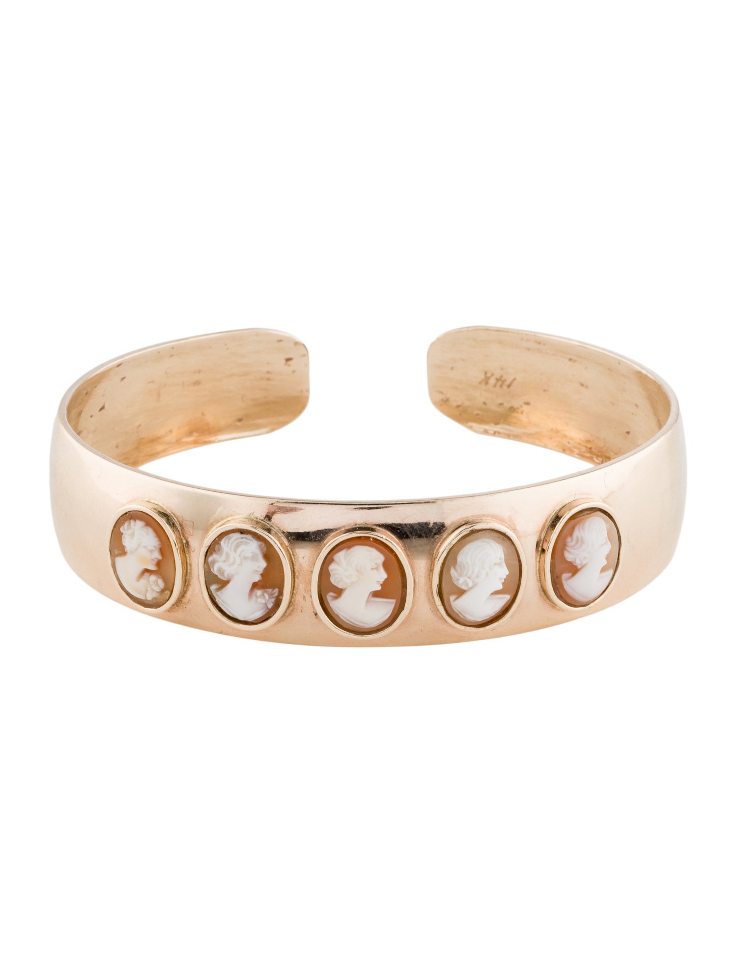 Bracelet 14K Shell Cameo Cuff