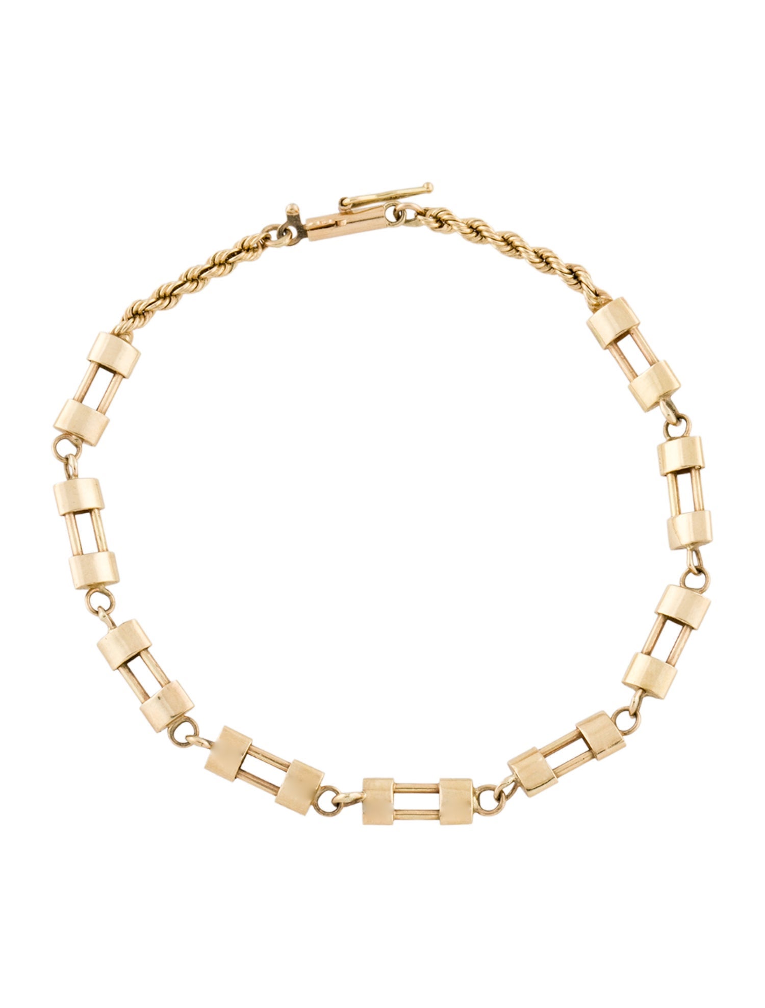 Bracelet 14K Barrel Link Station