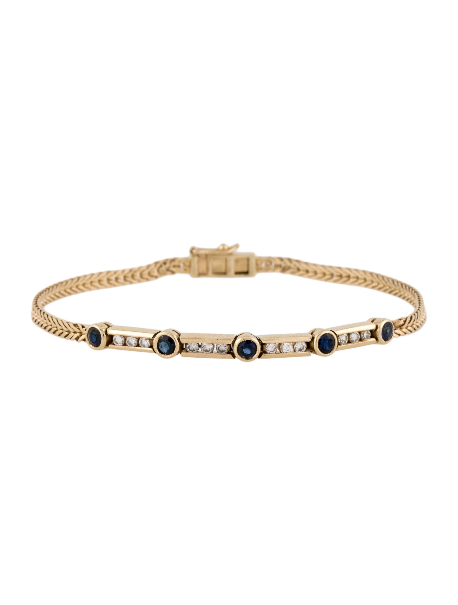 Bracelet 14K Sapphire & Diamond Tennis Link