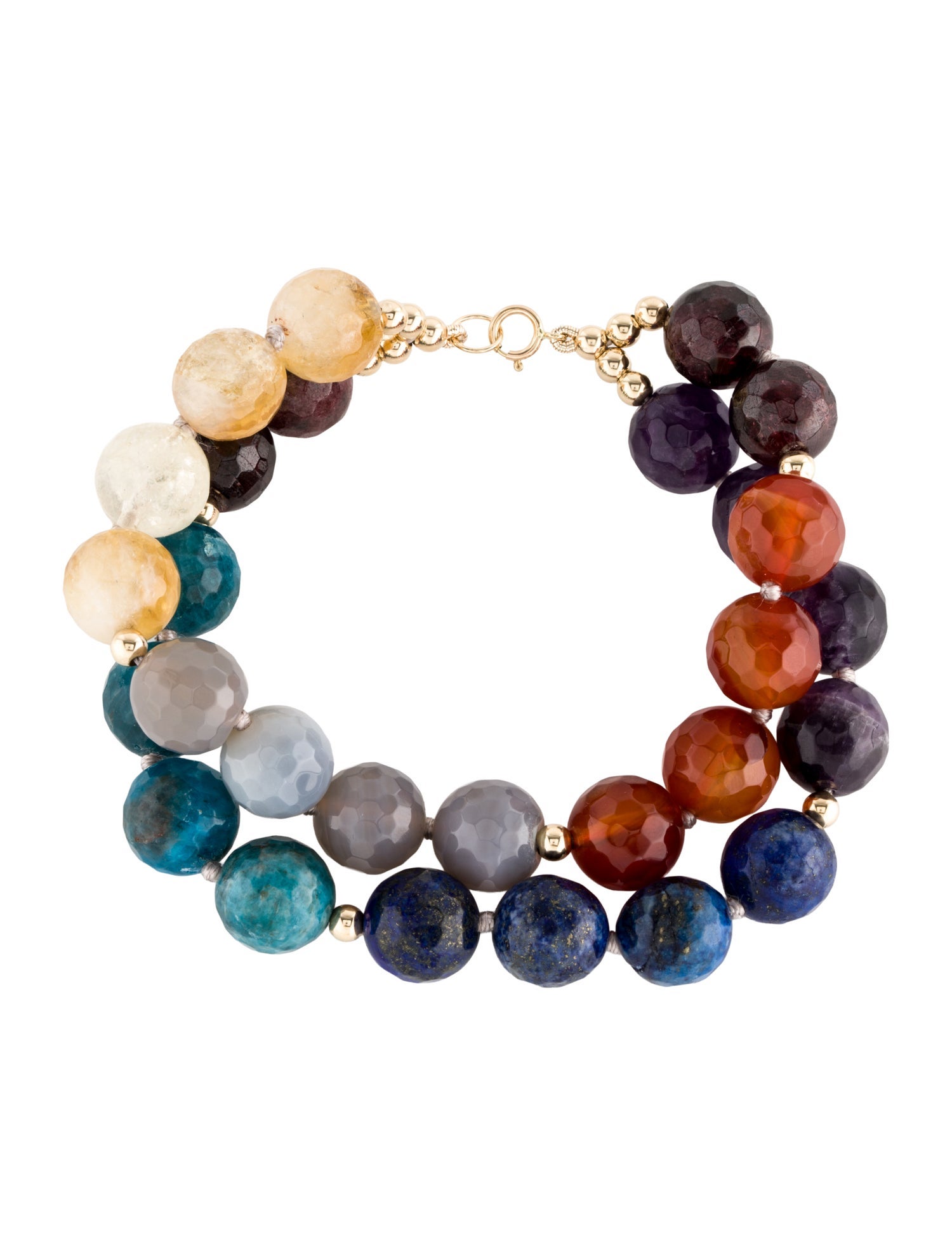 Bracelet 14K Multistone Double Strand