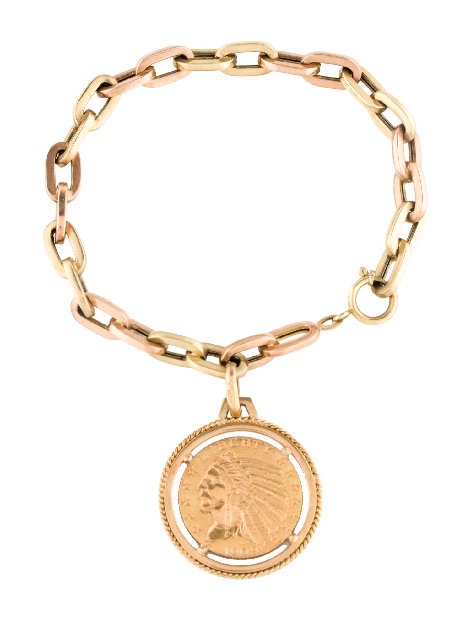 Bracelet Five Dollars Liberty Coin Charm