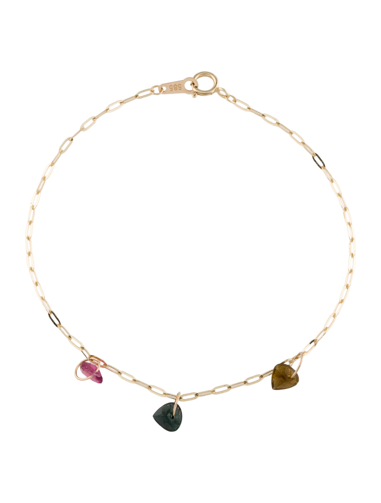 Bracelet 14K Tourmaline Station Link