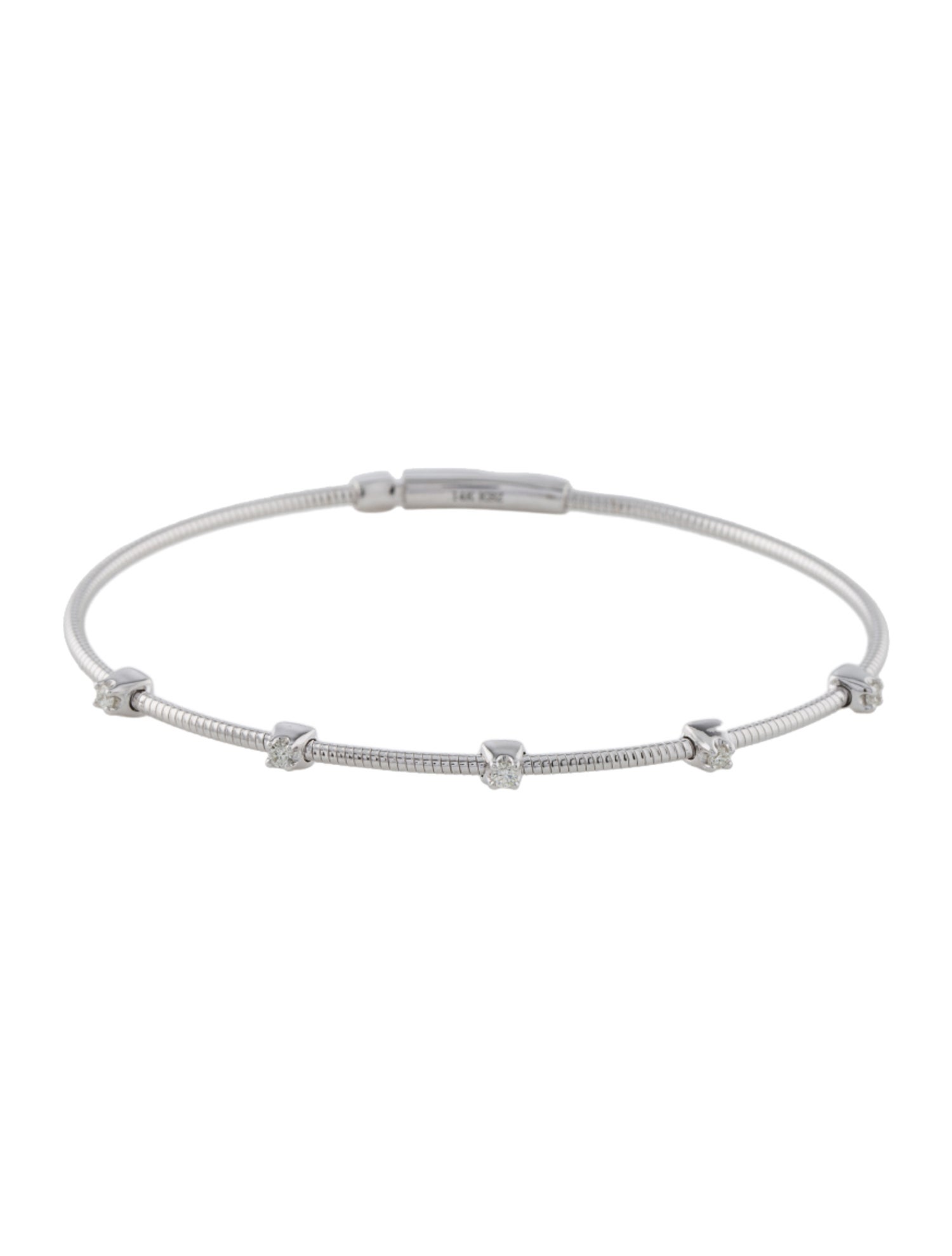 Bracelet 14K Diamond Station Flexible Bangle