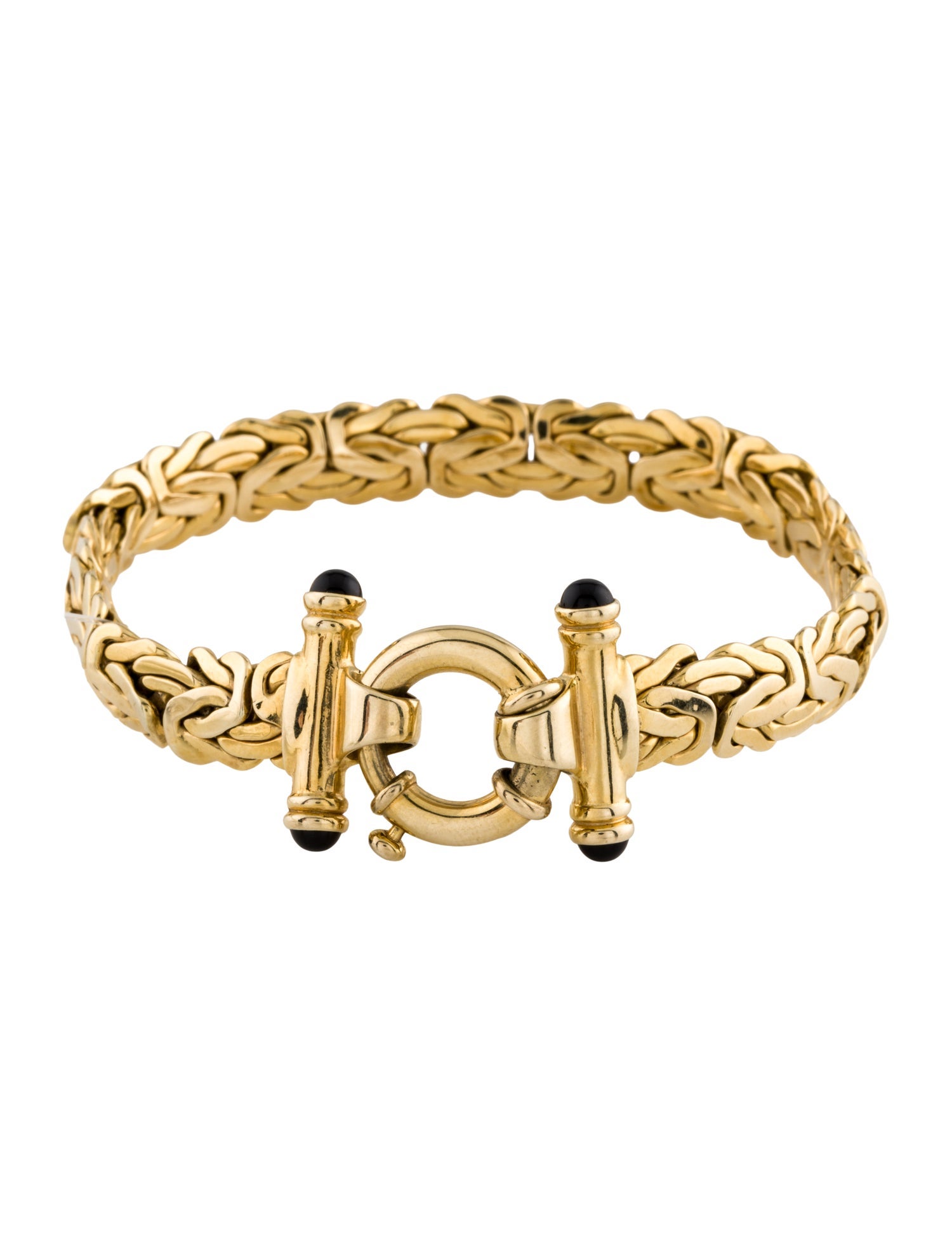 Bracelet 14K Onyx Byzantine Link