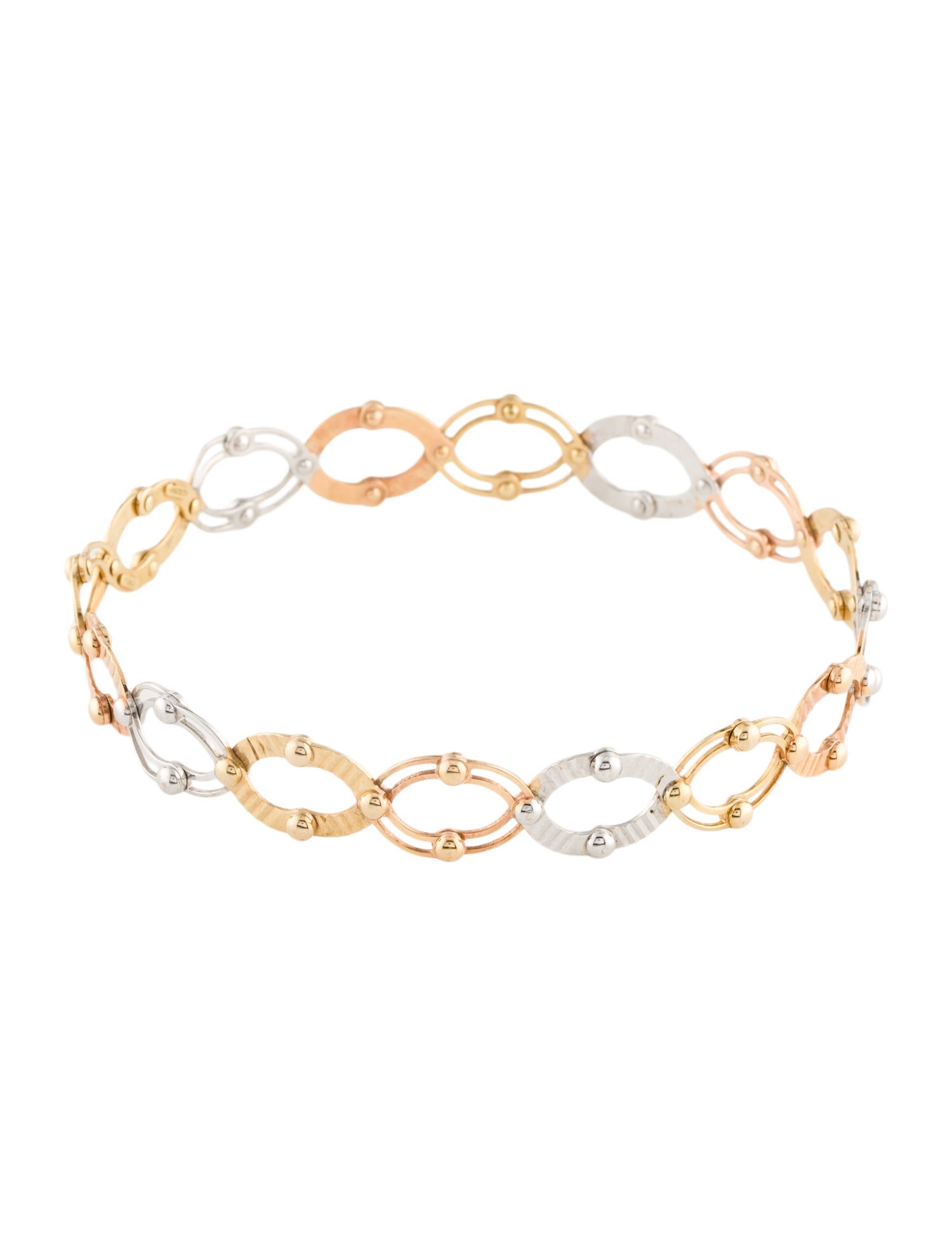 Bracelet 18K Tri-Color Adjustable Bangle