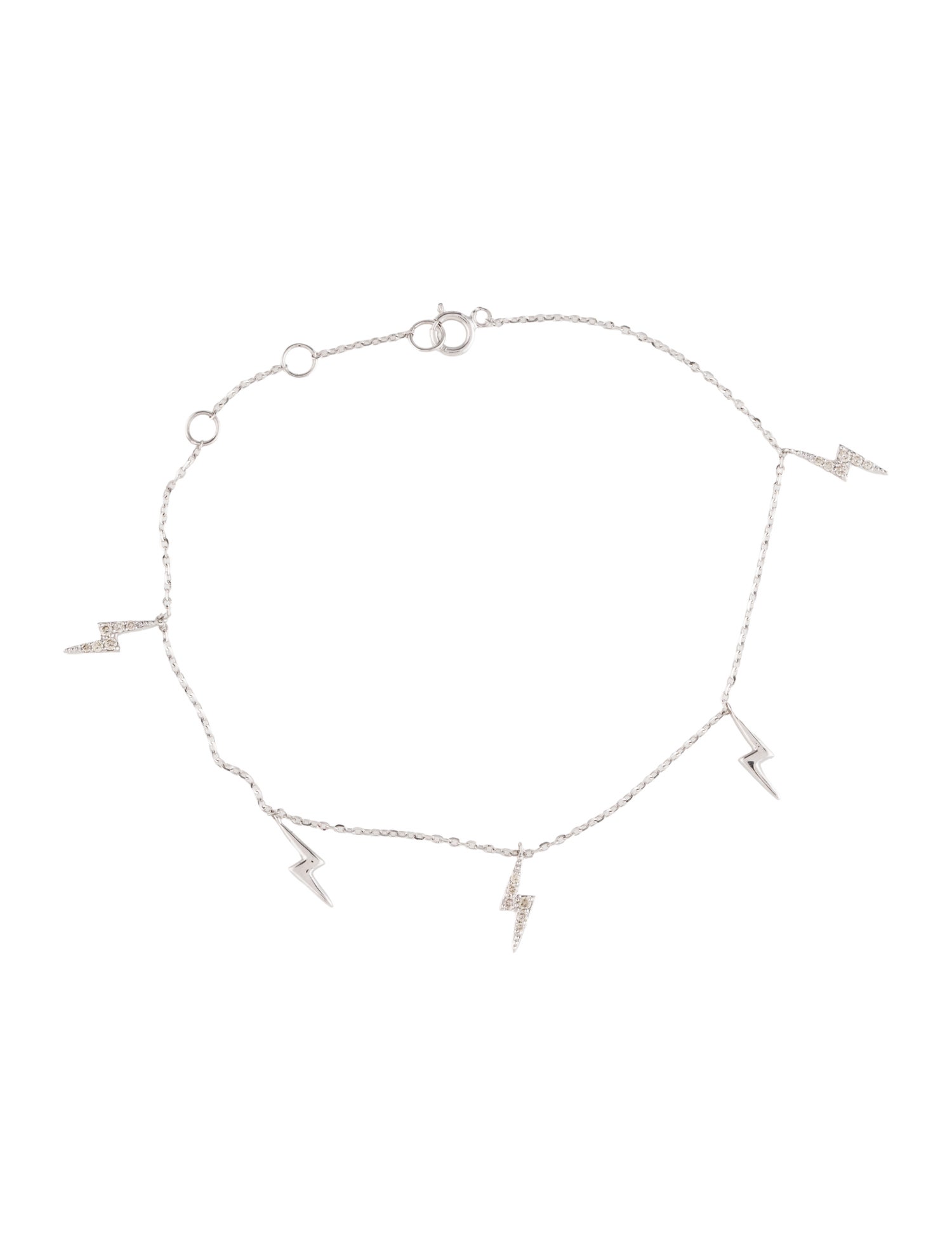 Bracelet 14K Diamond Lightning Bolt Station Bracelet