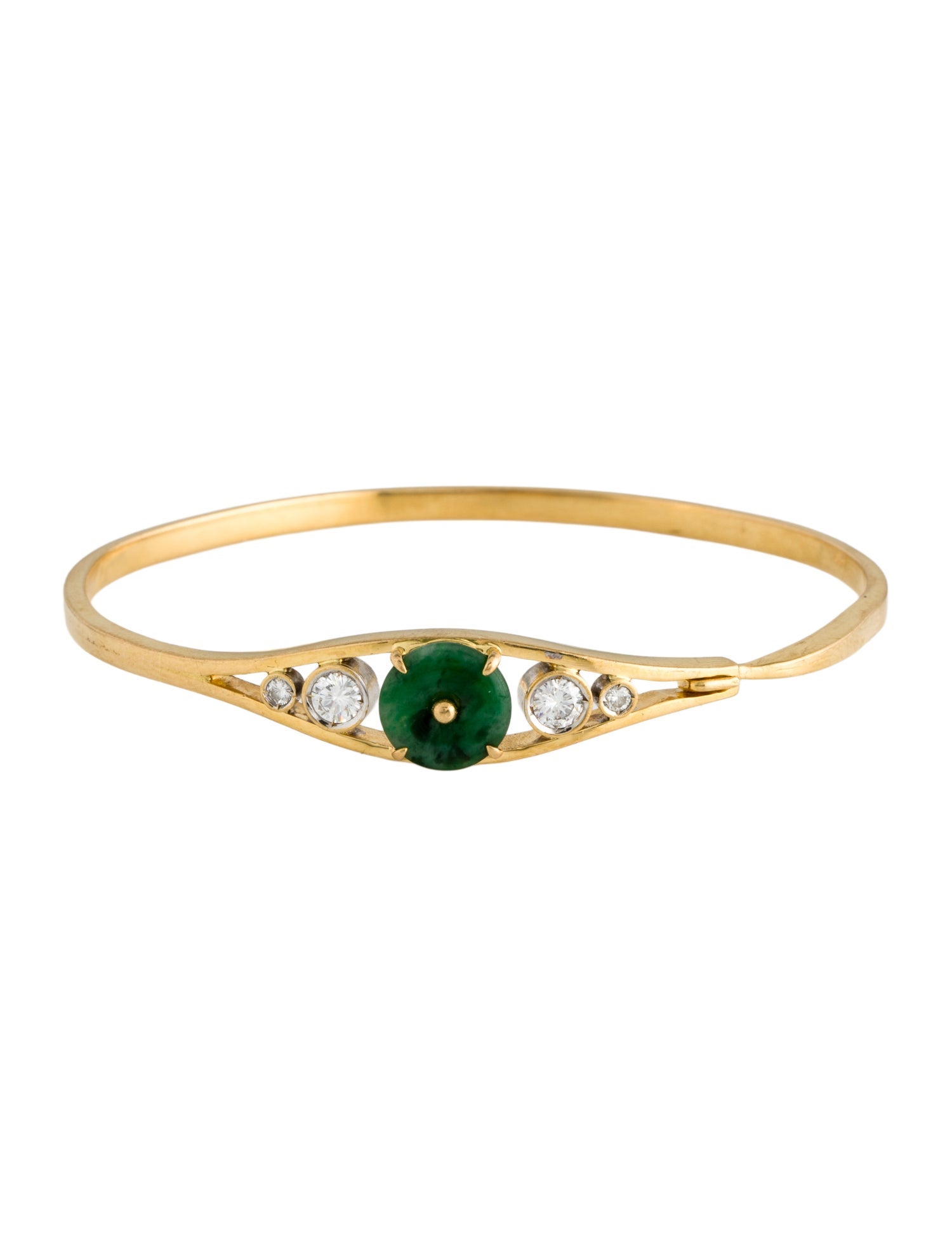 Bracelet 20K Jadeite & Diamond Bangle
