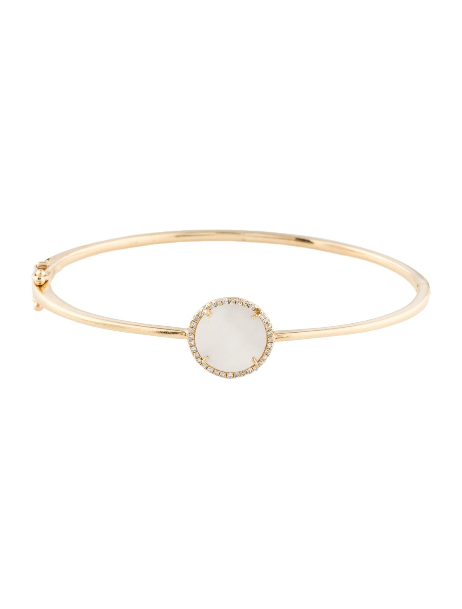 Bracelet 14K Mother of Pearl & Diamond Bangle