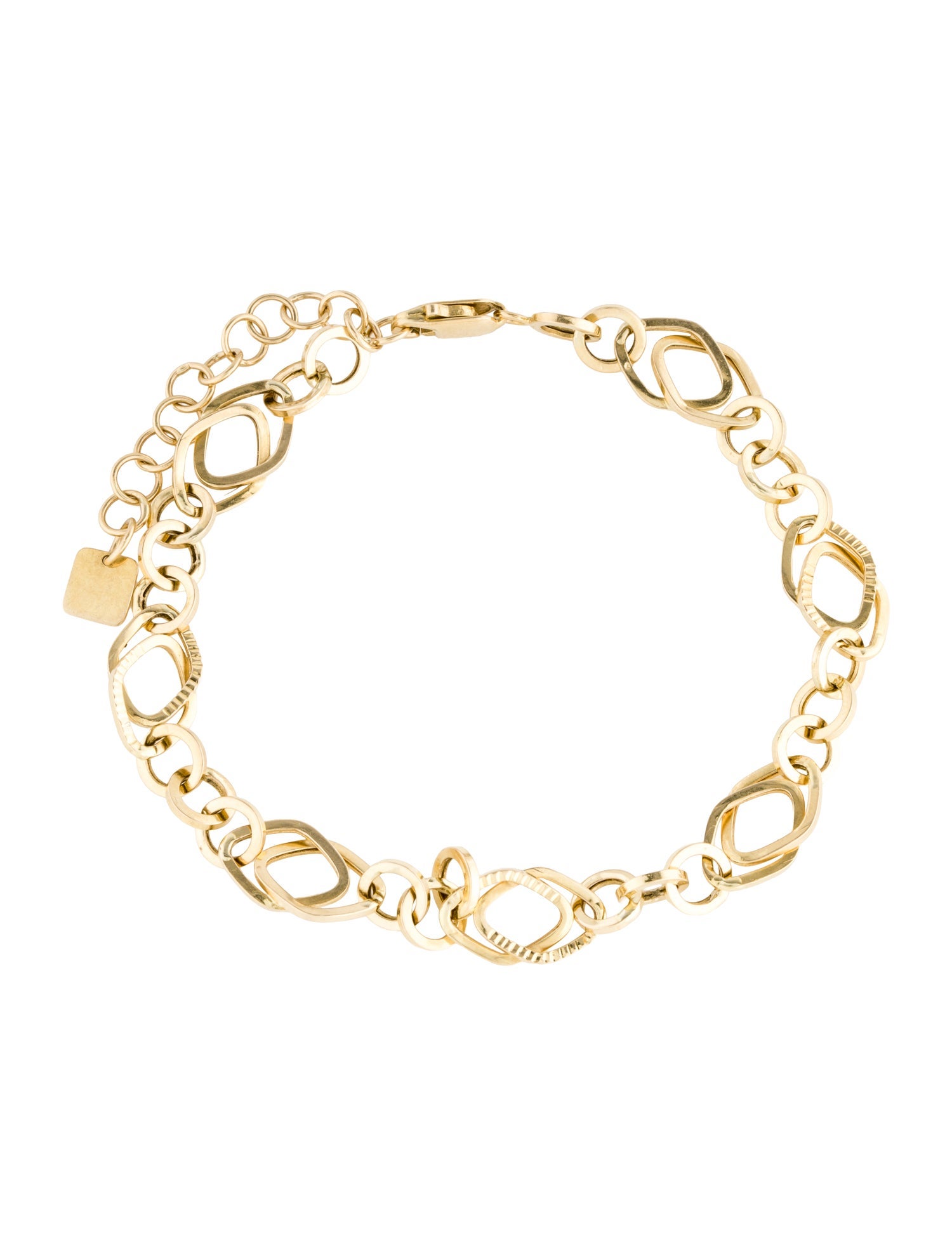 Bracelet Sechic 14K Textured Geometric Link Bracelet