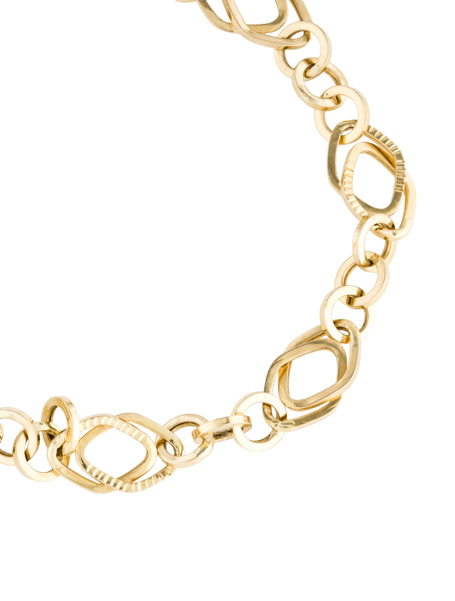 Bracelet Sechic 14K Textured Geometric Link Bracelet