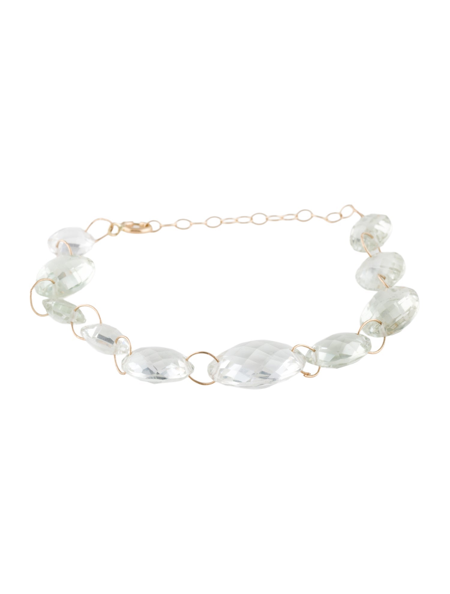 Bracelet 14K Prasiolite Station