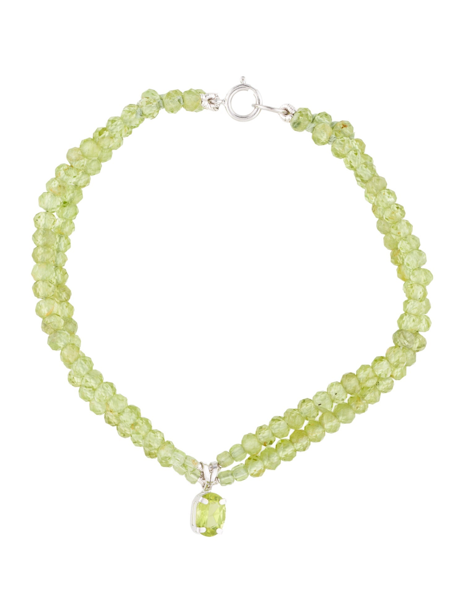 Bracelet 14K Peridot Double Strand Bead Charm