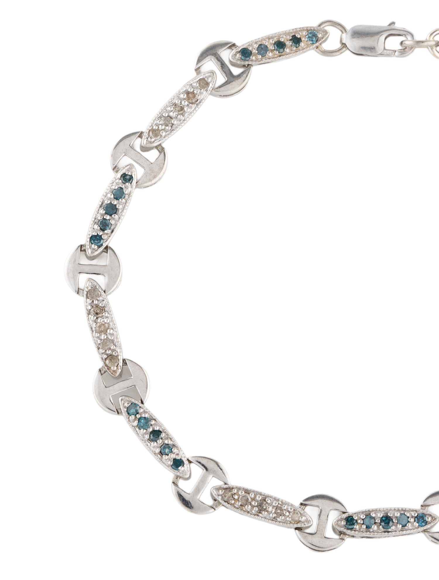 Bracelet 14K 1.00ctw Color-Enhanced Diamond Heart Motif Link