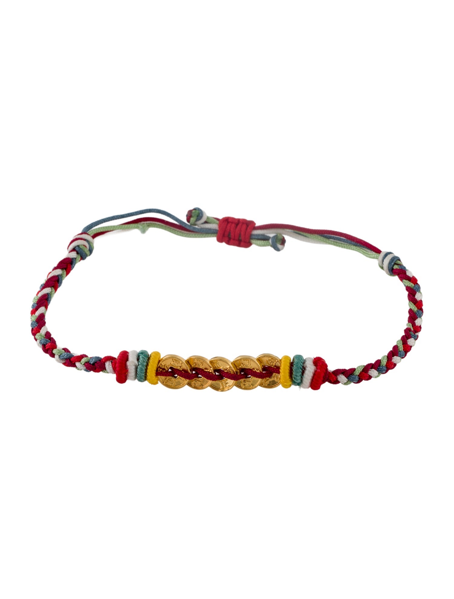 Bracelet 22K Lucky Coin Charm Adjustable Cord