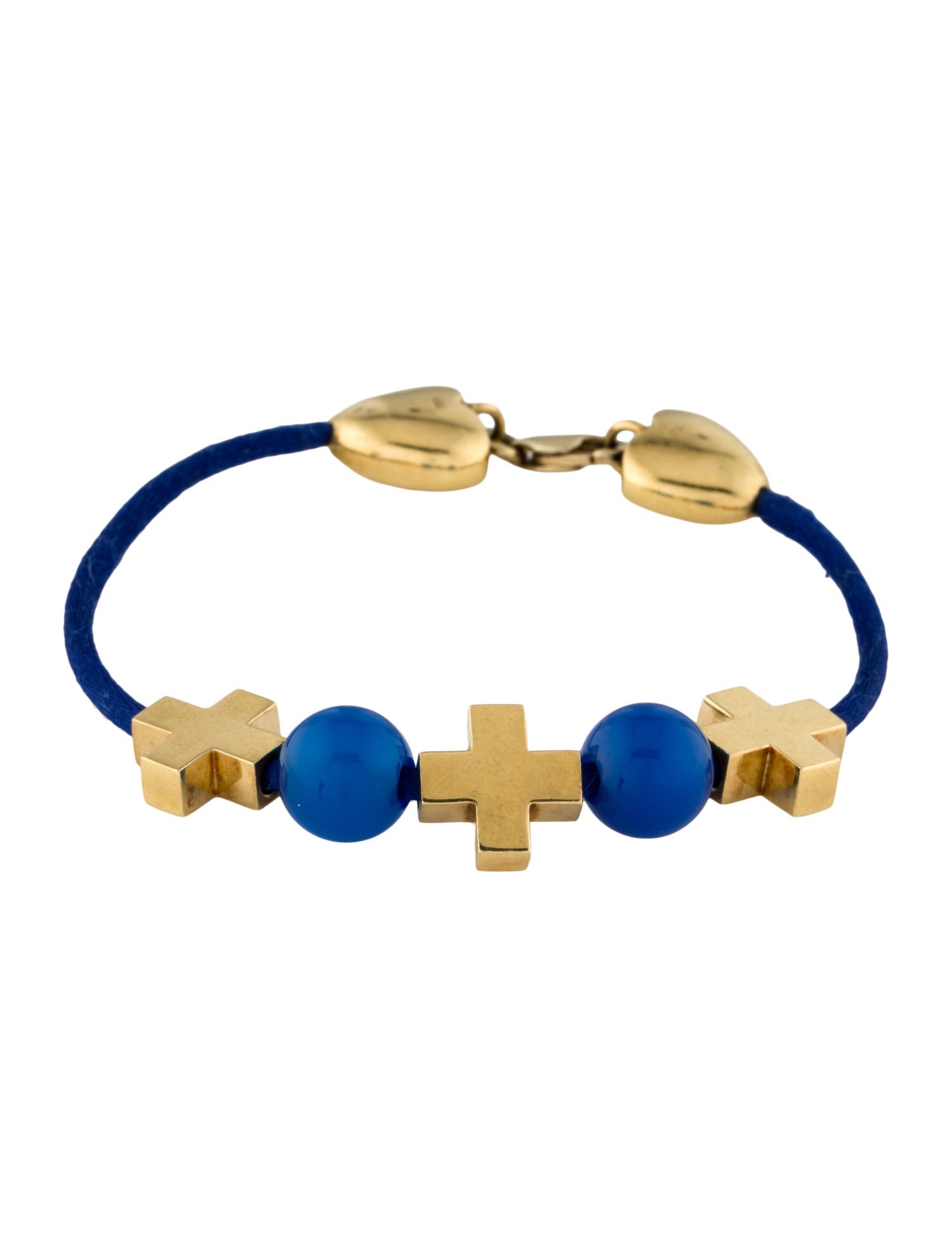 Bracelet 18K Dyed Calcedony Cross Charm