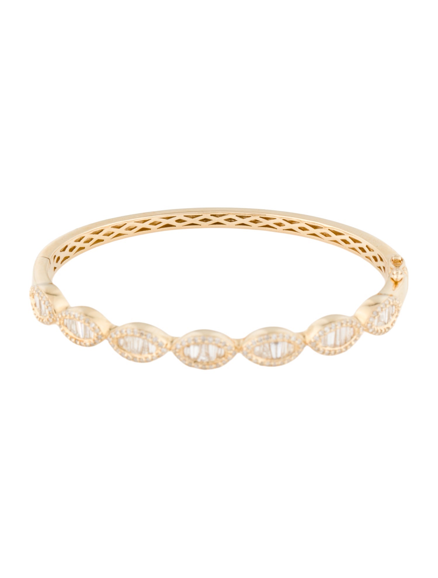 Bracelet 14K 1.93ct Diamond Hinged Bangle