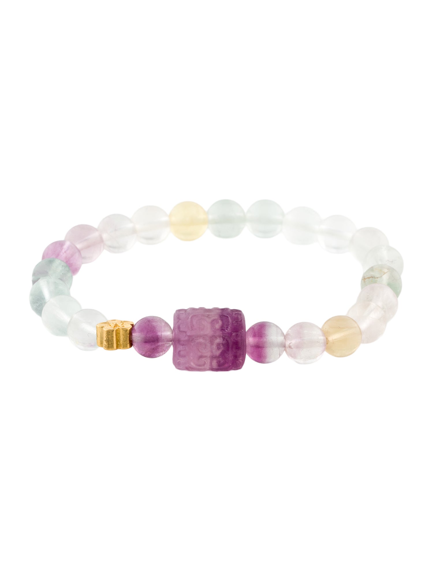 Bracelet 24K Fluorite Stretch Bead Bangle
