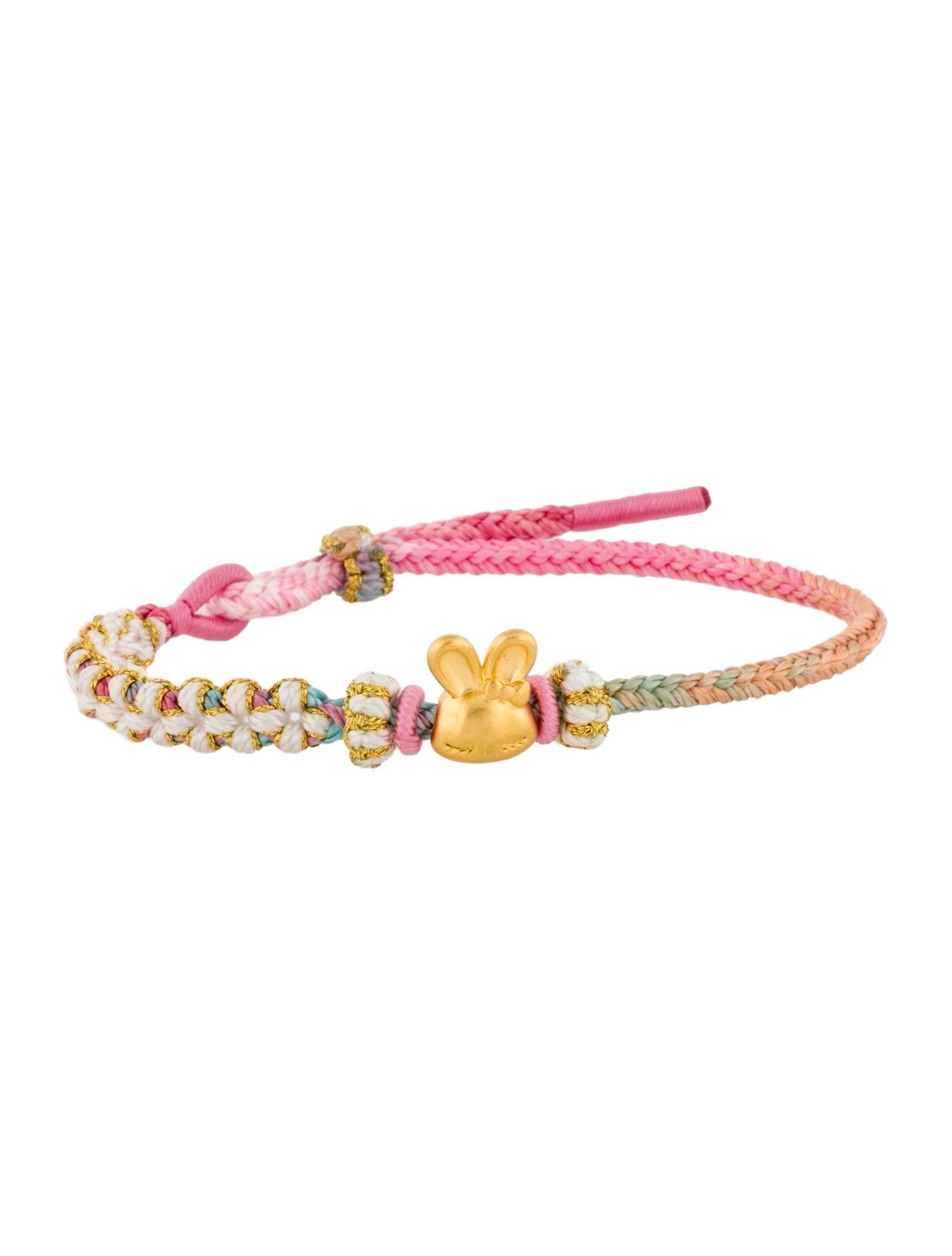 Bracelet 24K Bunny Charm Adjustable Cord