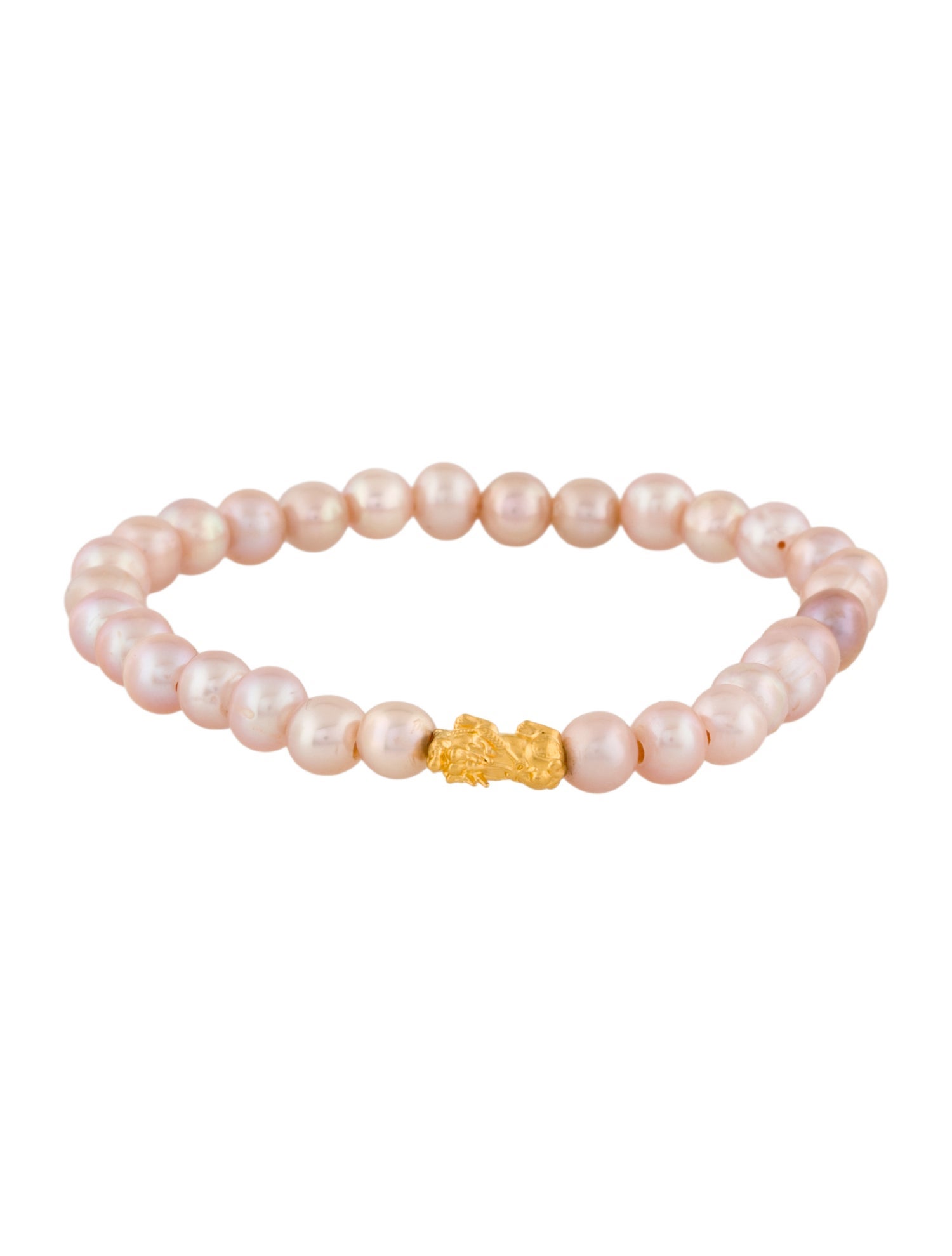 Bracelet 24K Charm & Pearl Beaded