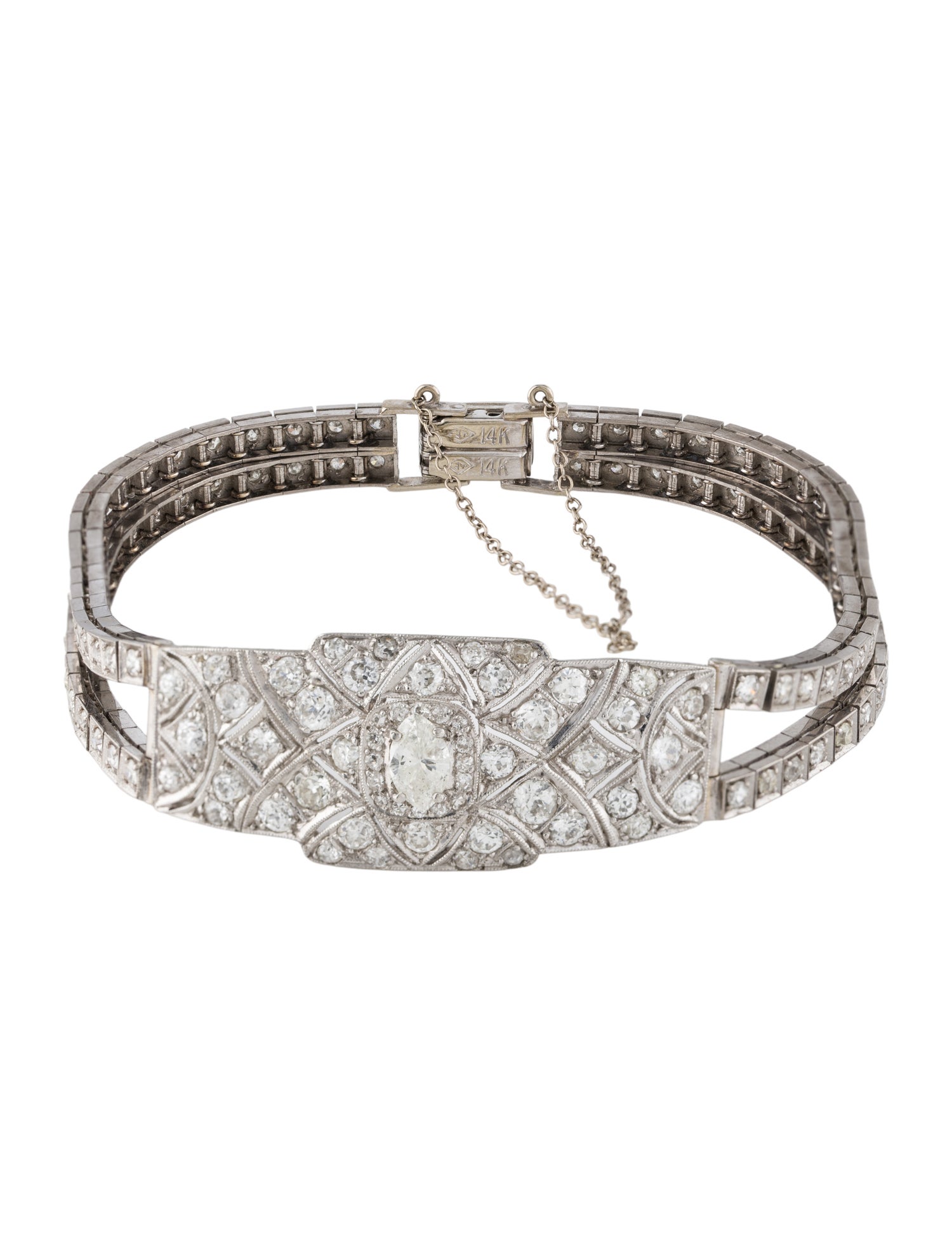 Bracelet Art Deco 5.57ctw Diamond Link