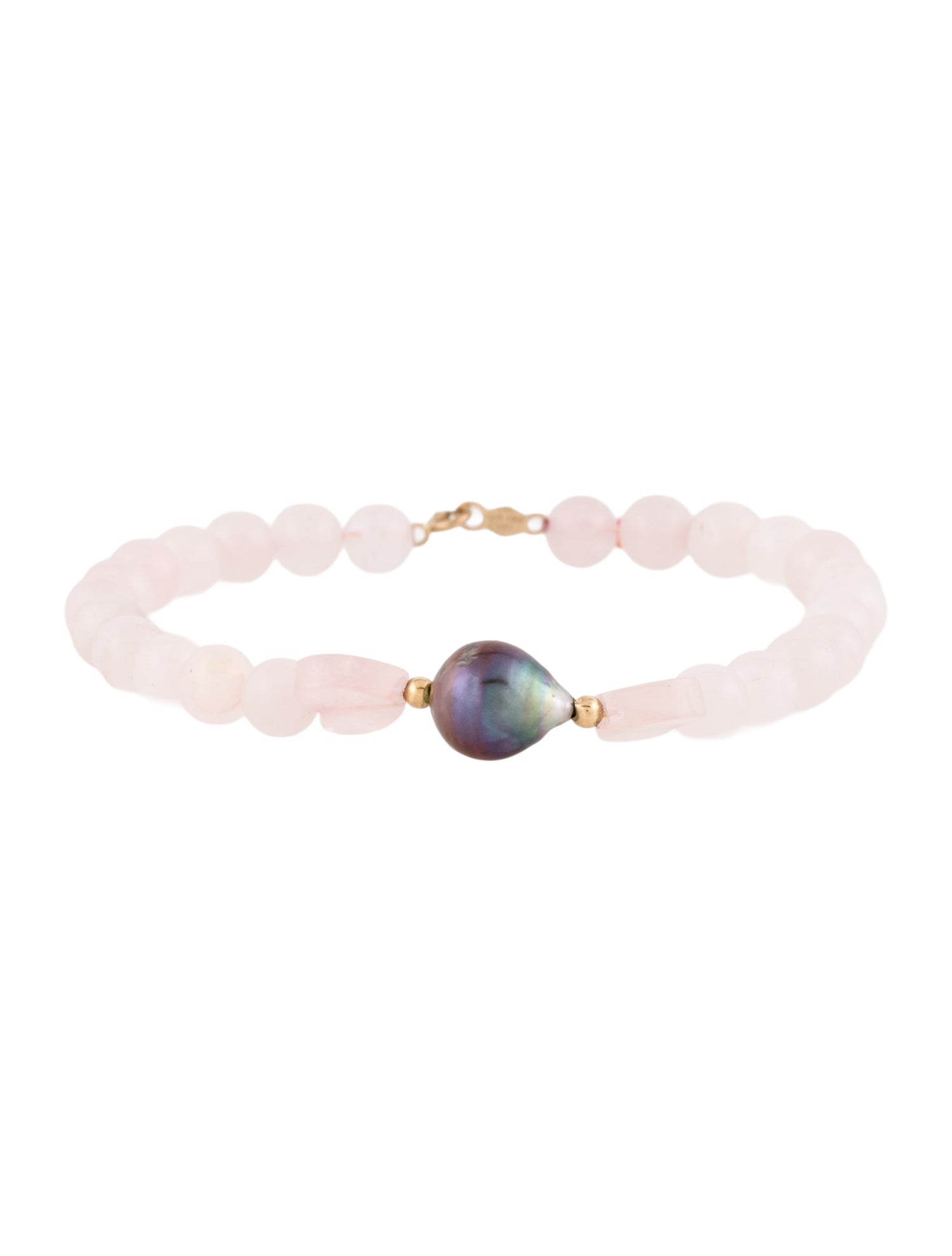 Bracelet 14K Dyed Pearl & Rose Quartz Bead