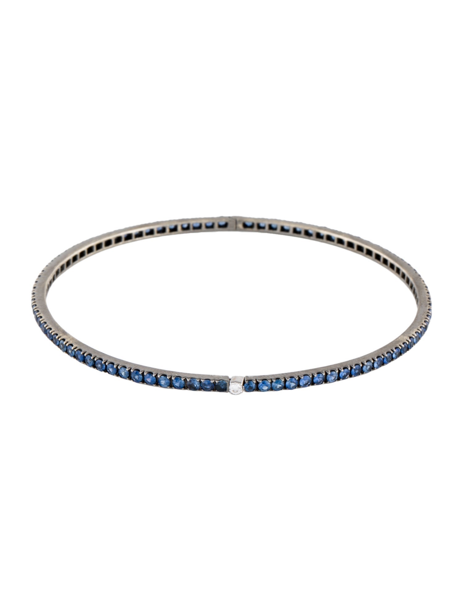 Bracelet 18K Sapphire & Diamond Hinged Bangle