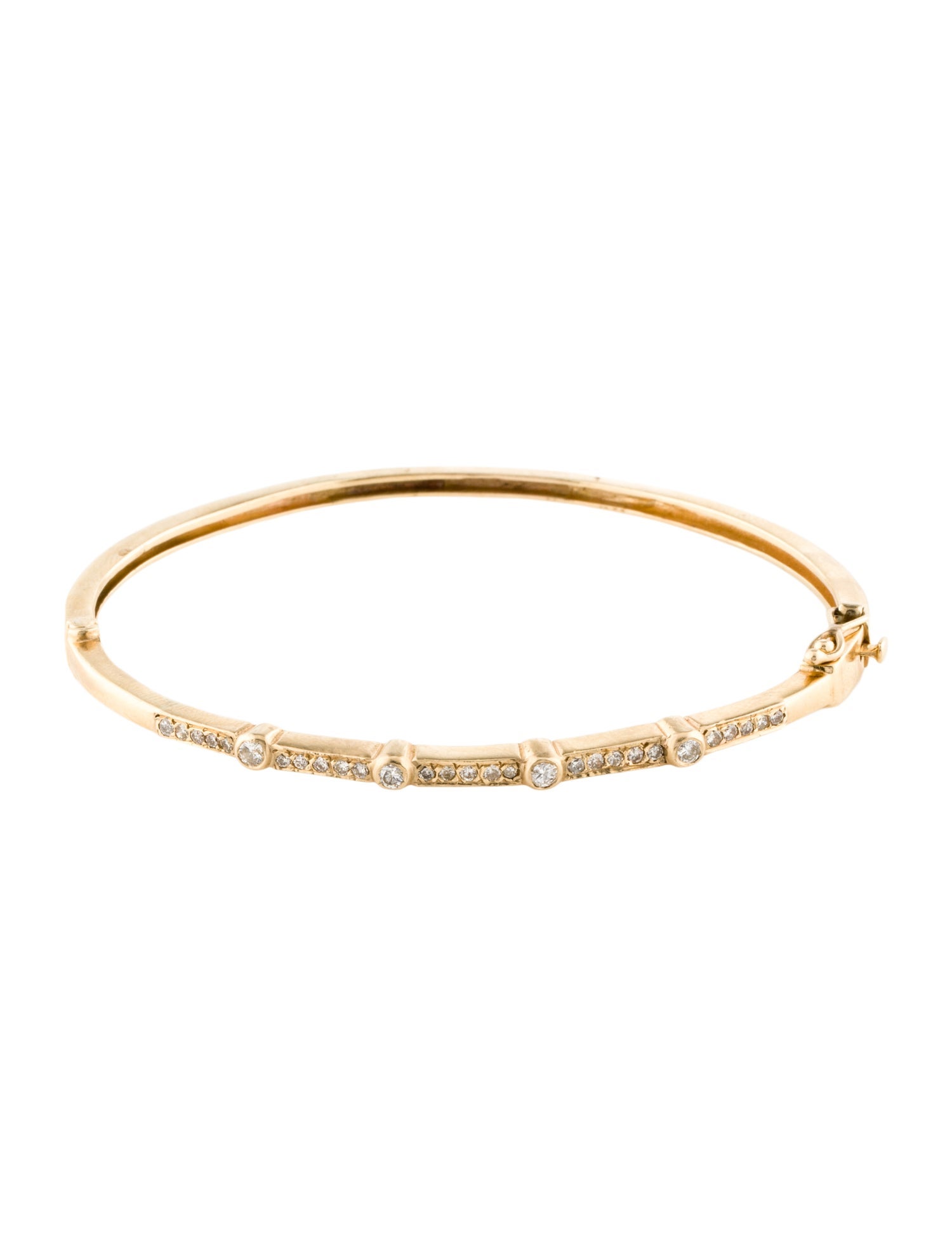 Bracelet 14K Diamond Hinged Bangle