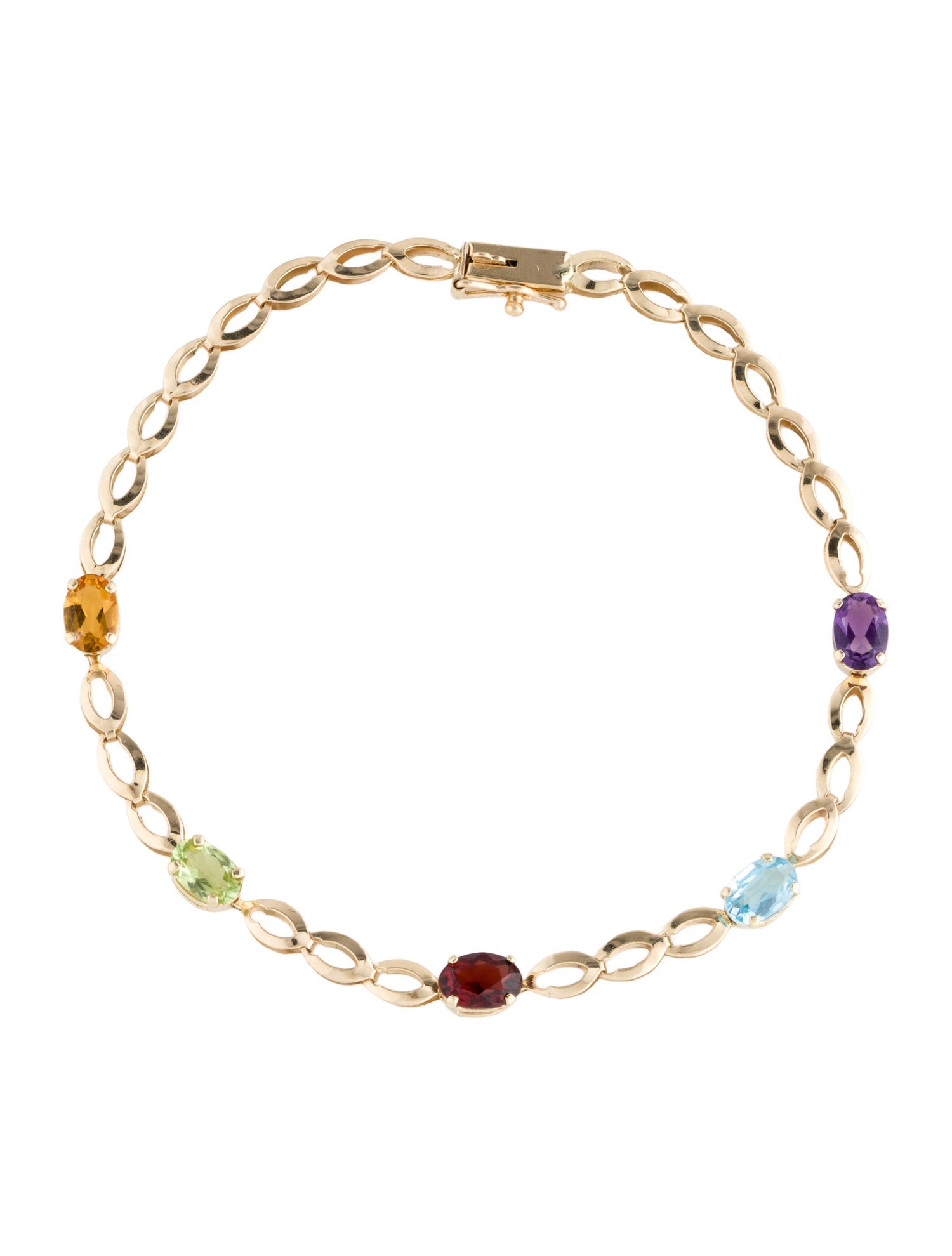 Bracelet 10K Multistone Link