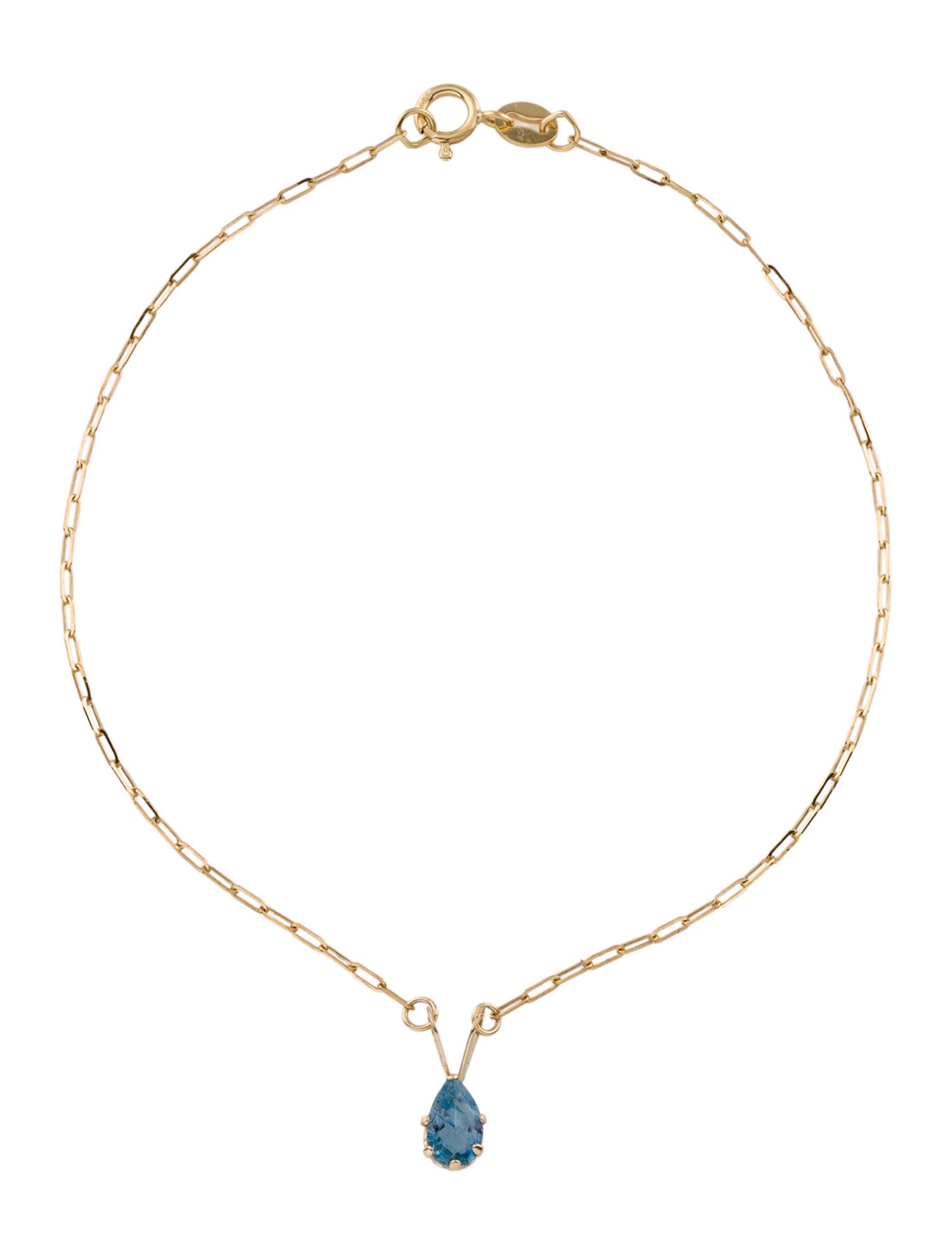 Bracelet 14K Aquamarine Charm