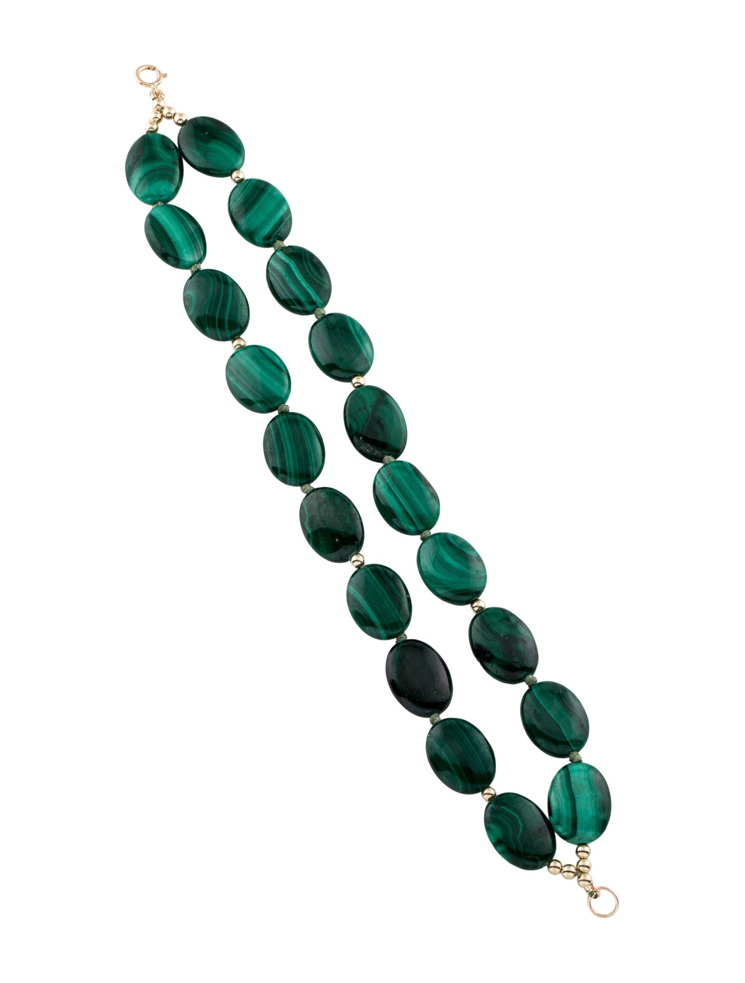 Bracelet 14K Malachite Double Strand