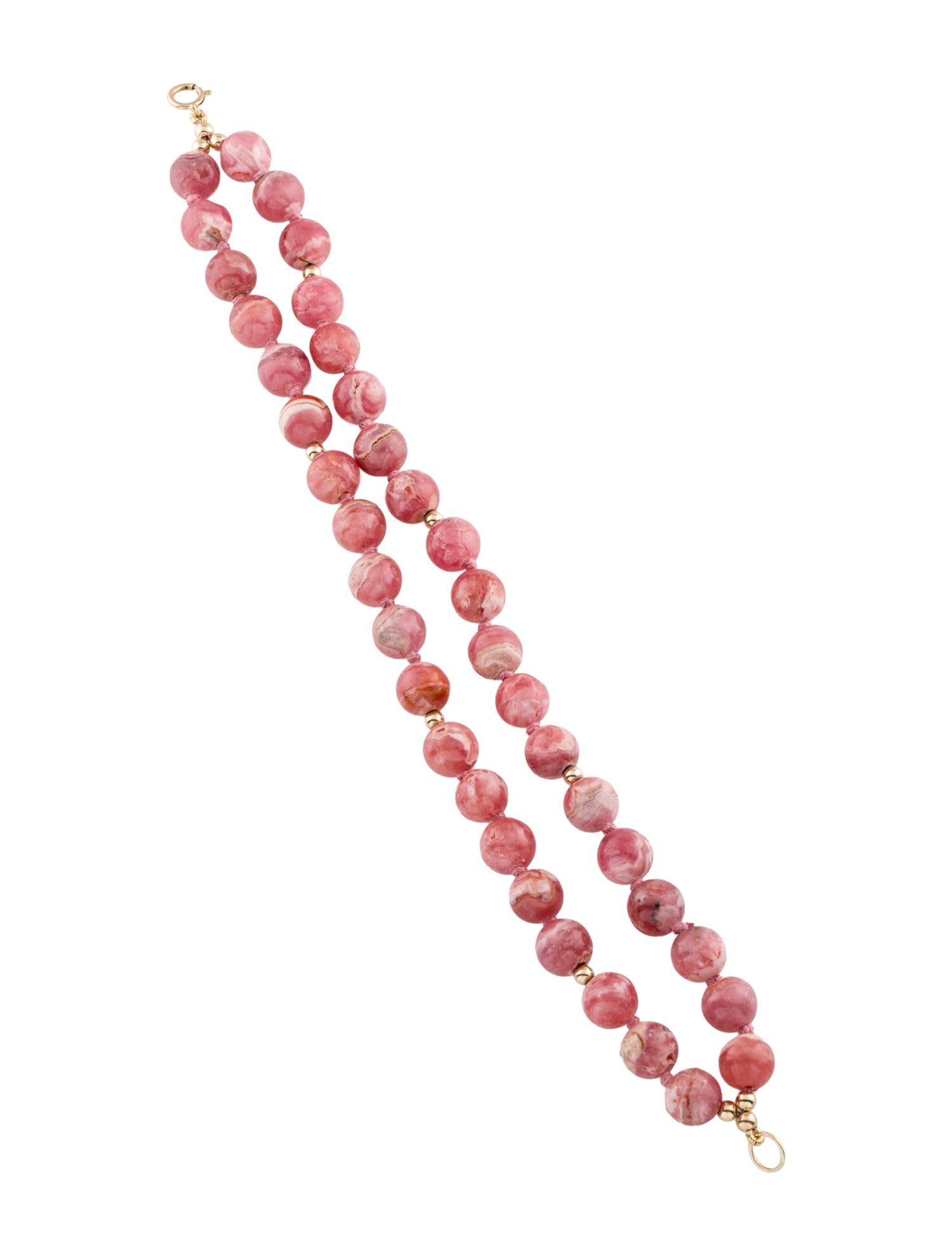 Bracelet 14K Rhodochrosite Double Strand Bead
