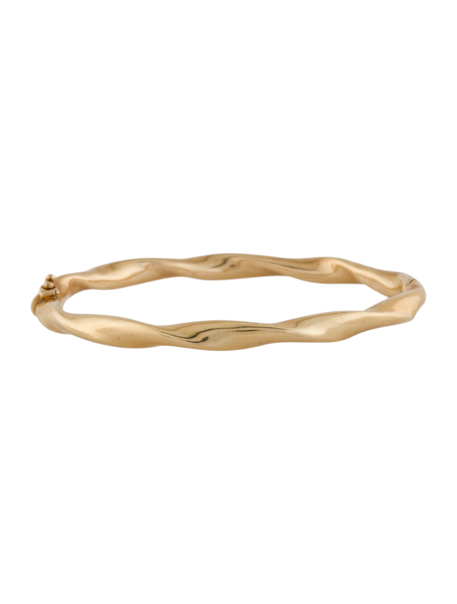 Bracelet 14K Twisted Hinged Bangle