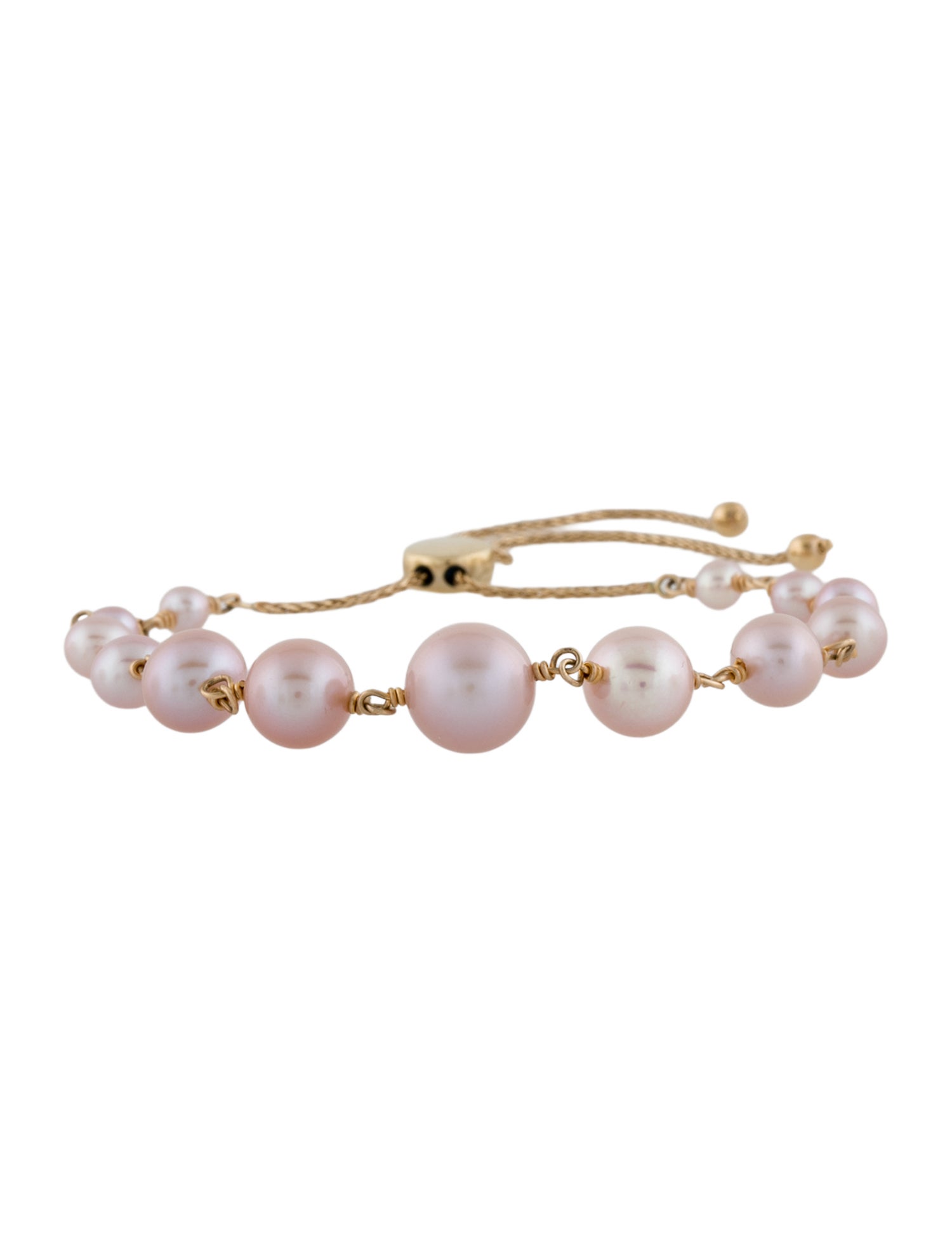 Bracelet 14K Cultured Pearl Graduated Link Station