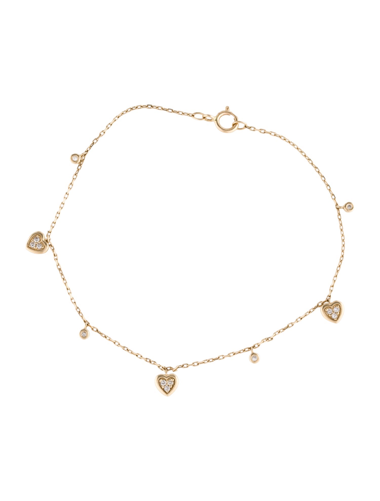 Bracelet 14K Diamond Heart Charm