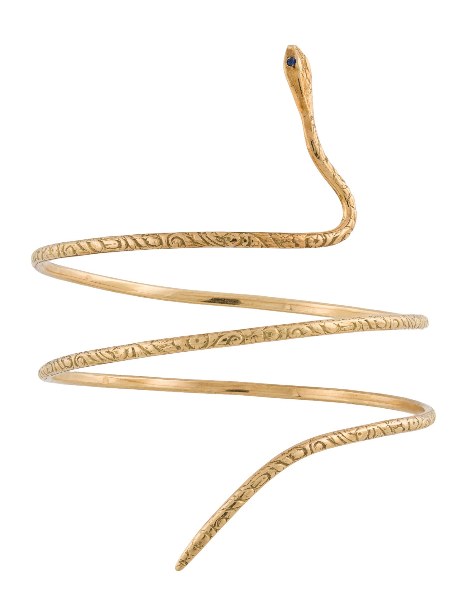 Bracelet 18K Sapphire Textured Snake Wrap