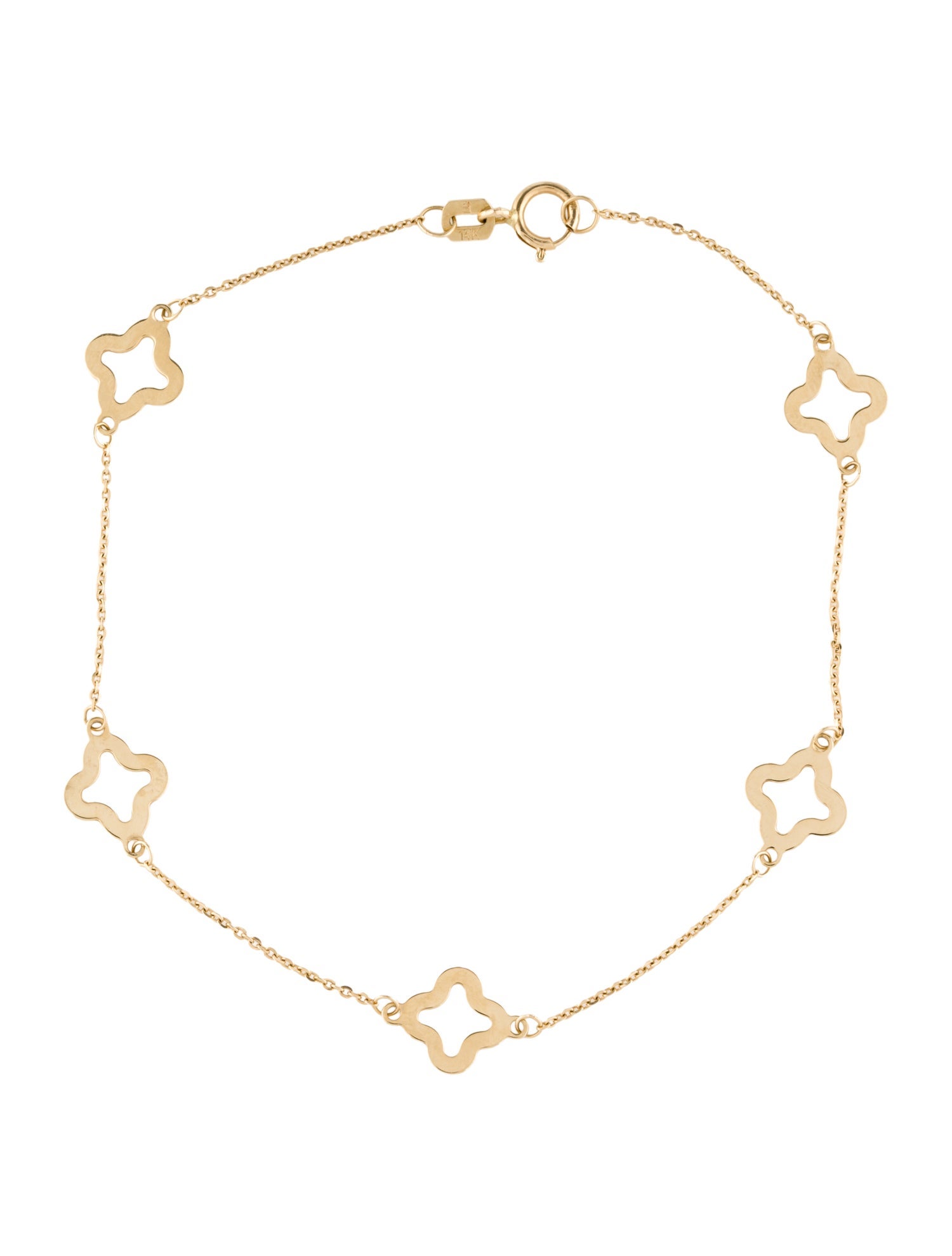 Bracelet 14K Clover Station