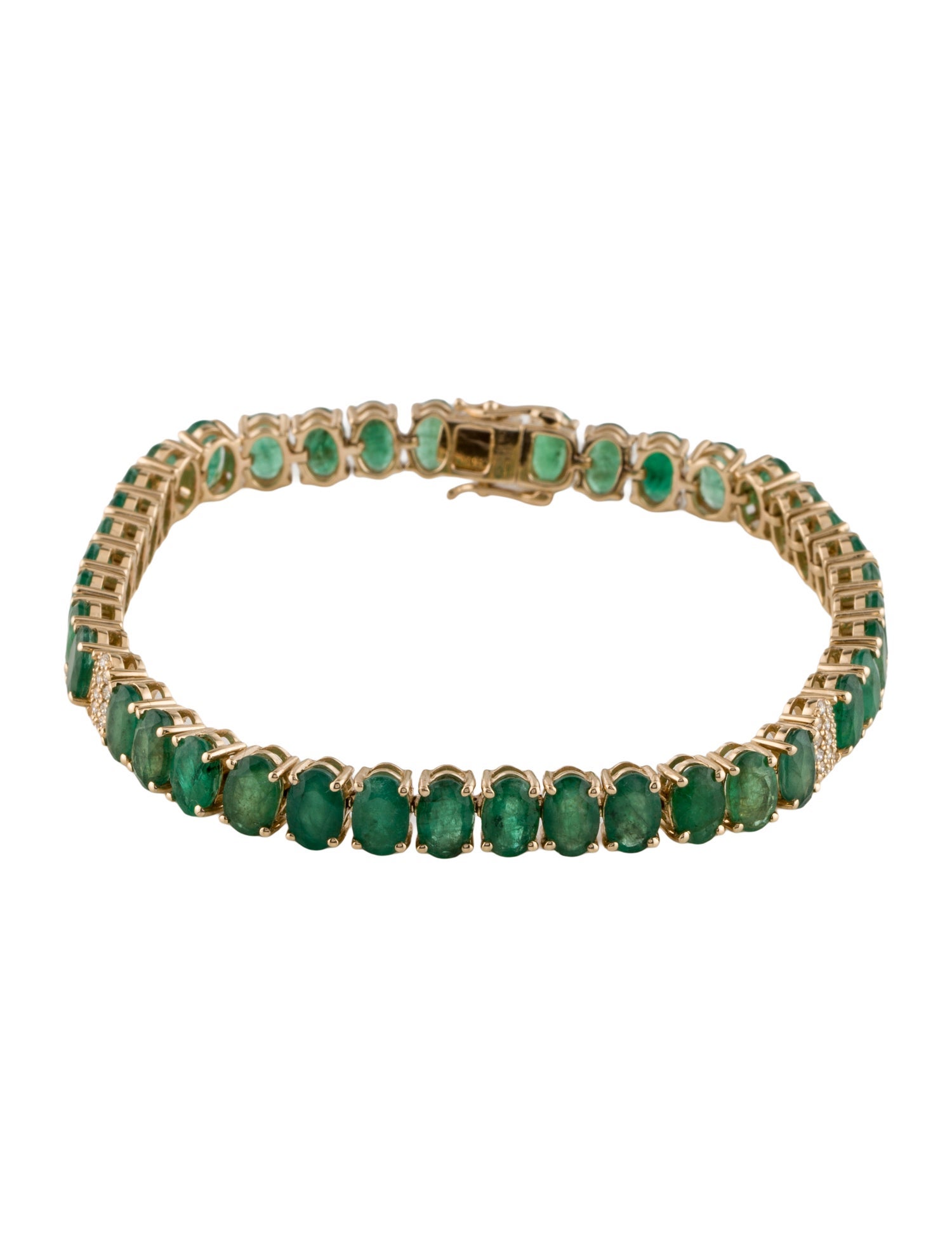 Bracelet 14K 16.75ctw Emerald & Diamond Tennis