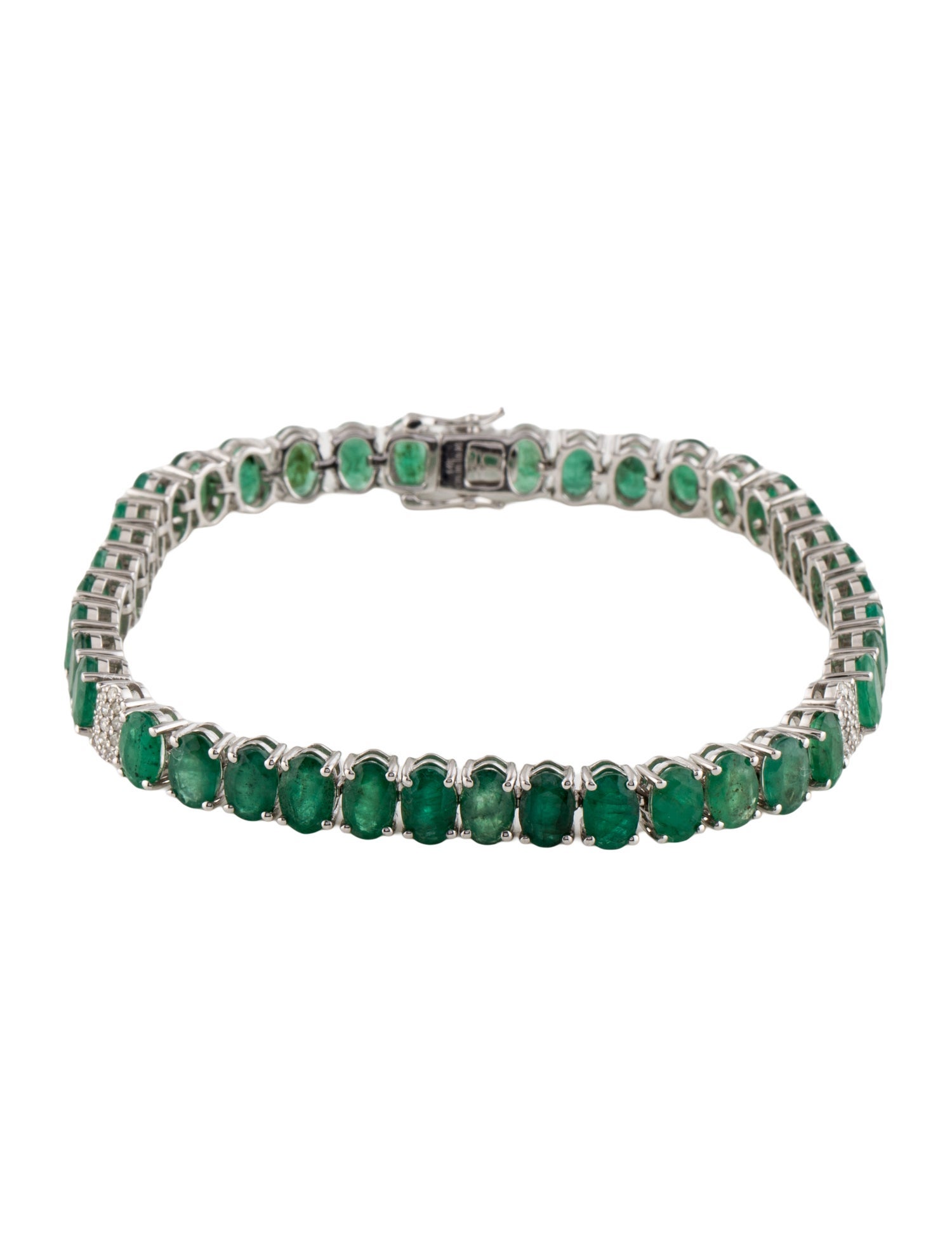 Bracelet 14K 16.06ctw Emerald & Diamond Tennis