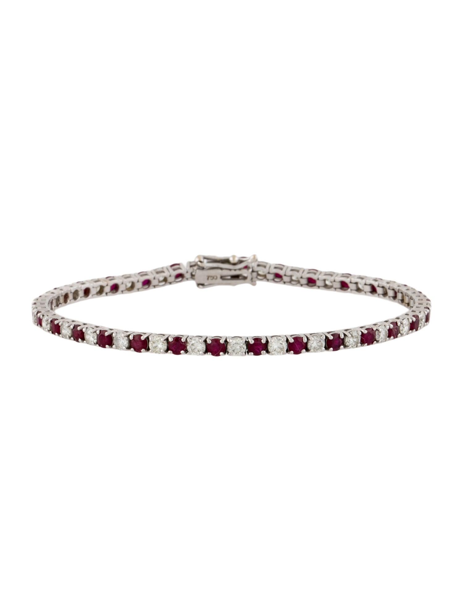 Bracelet 18K 2.85ctw Diamond & 2.90ctw Ruby Tennis Link