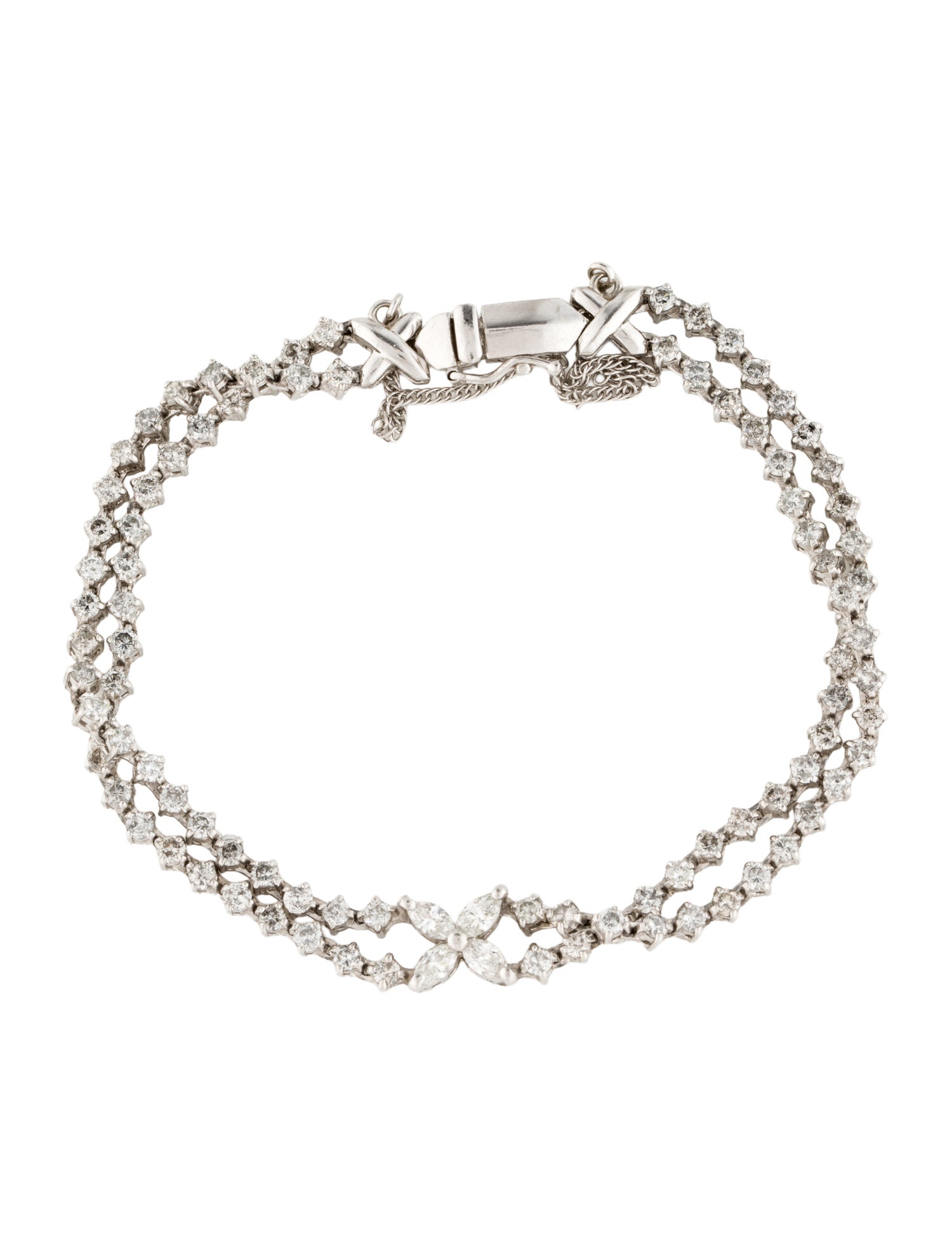Bracelet Platinum 3.54ctw Diamond Multistrand